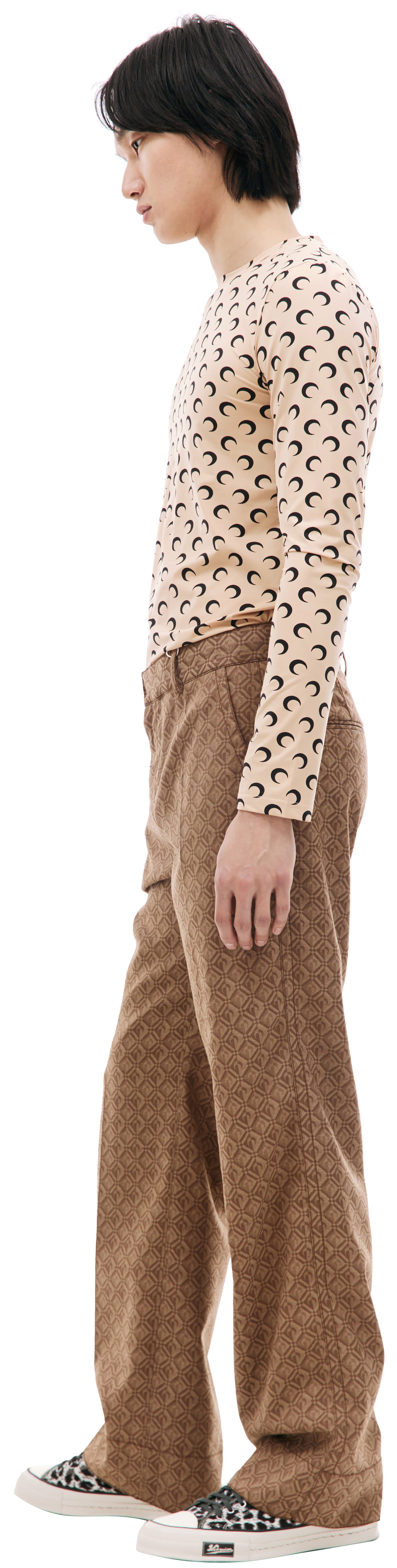 MARINE SERRE Прямые брюки с монопринтом