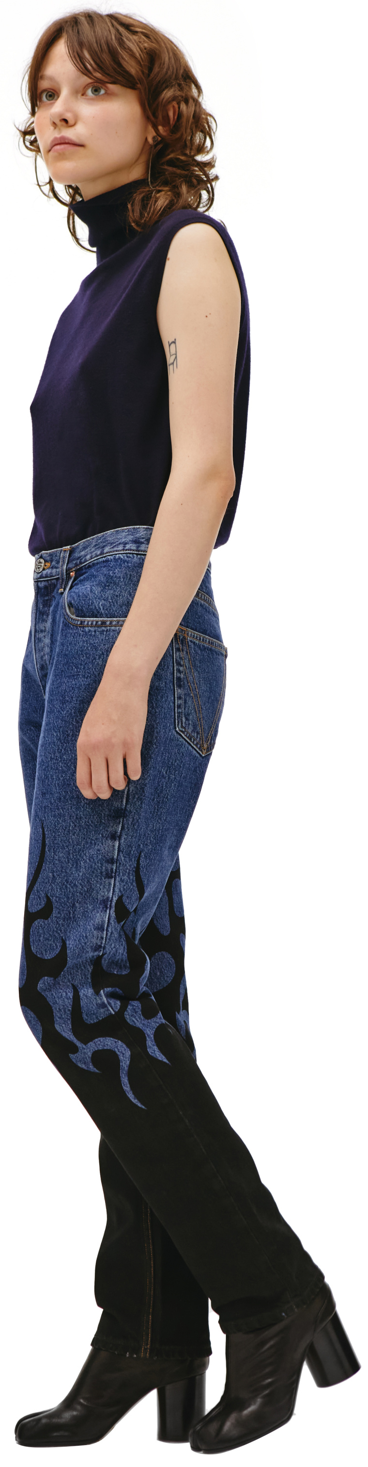 VETEMENTS Джинсы прямого кроя с пламенем