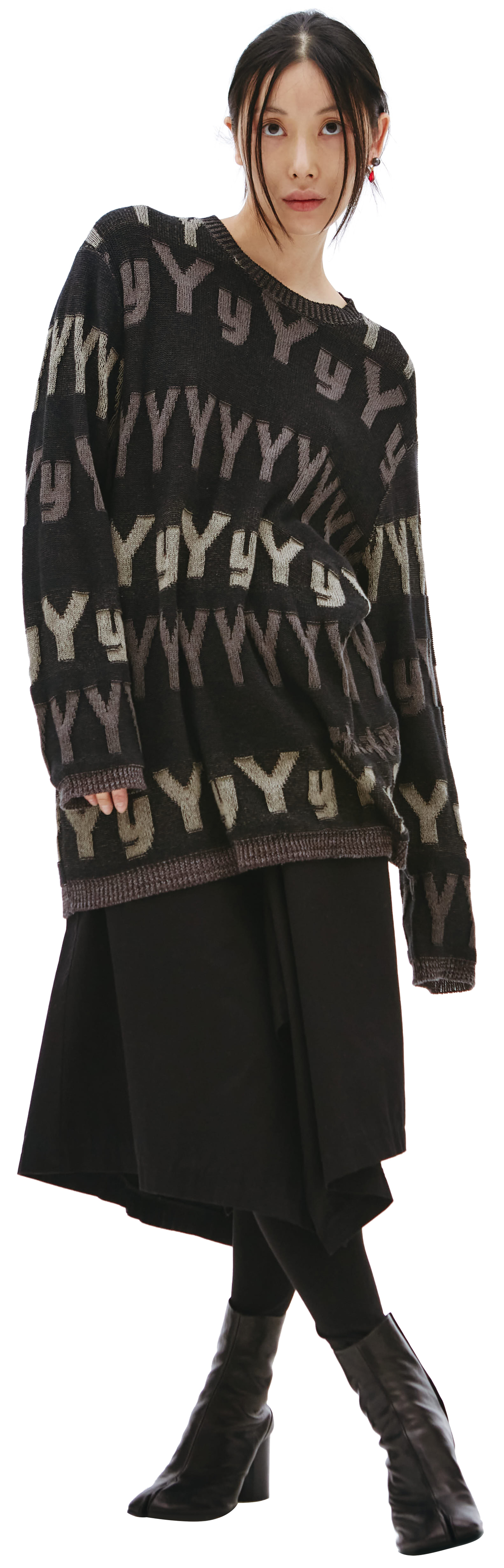 Yohji Yamamoto Вязаный свитер с логотипом YY