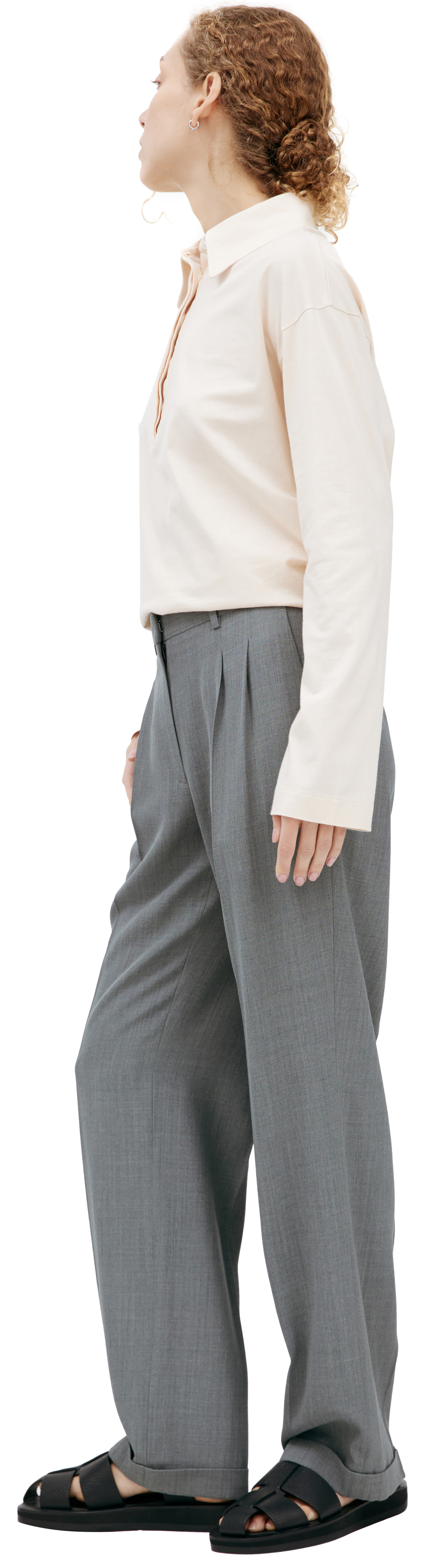 The Row Серые брюки из шерсти