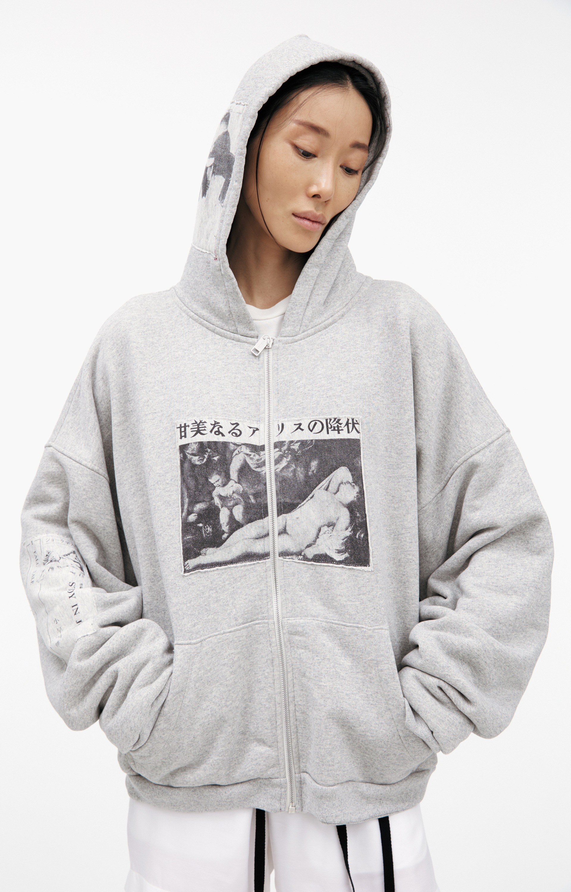 Enfants Riches Déprimés Серое худи с патчами