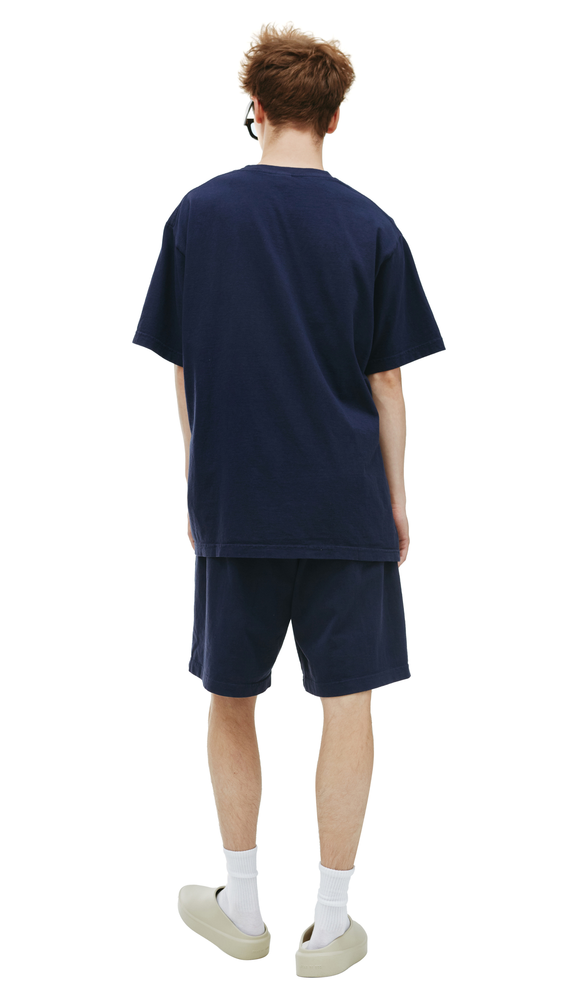 SPORTY & RICH Синяя футболка с принтом Cycling Club