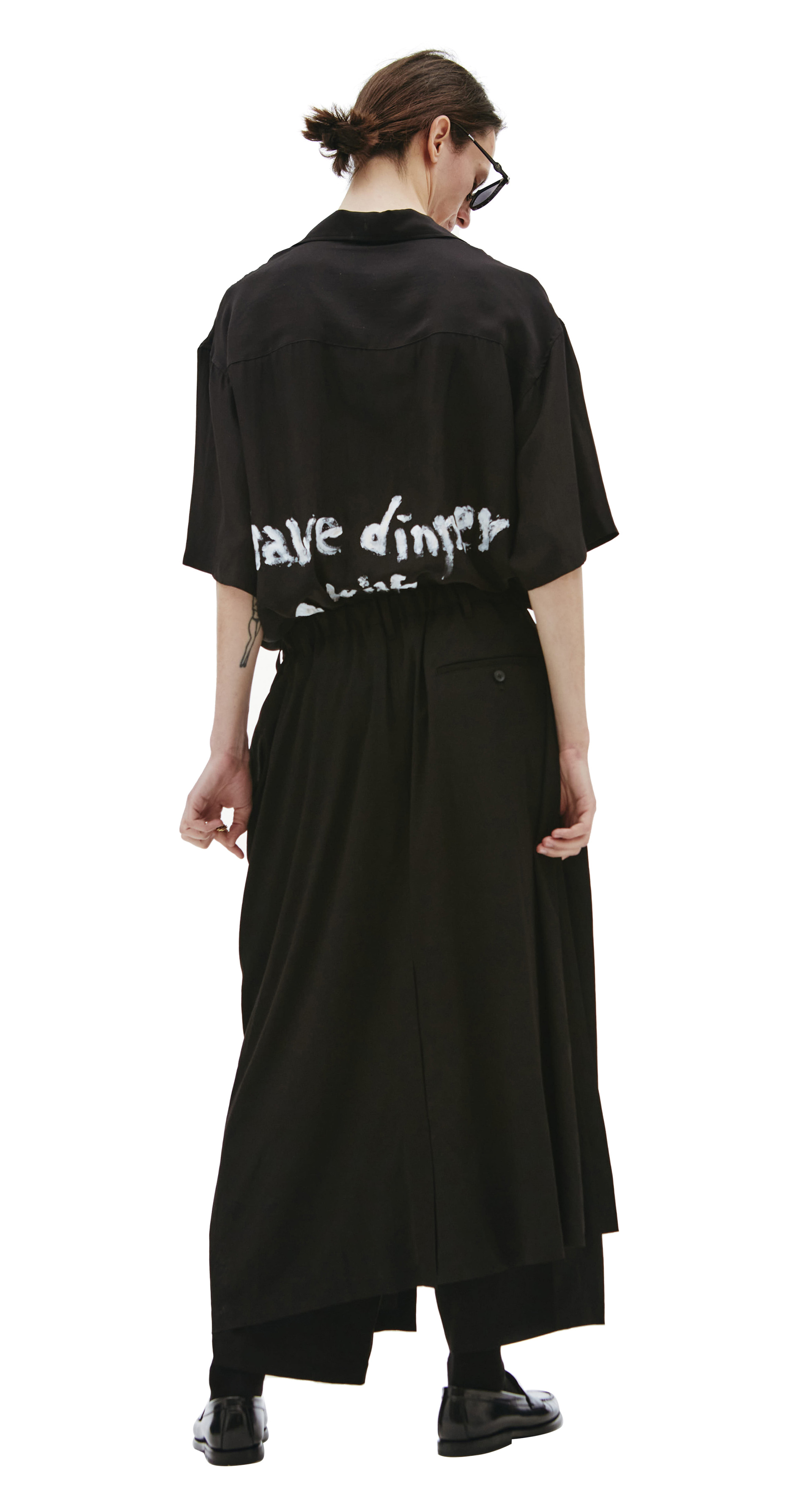 Yohji Yamamoto Прямые брюки с пришитой юбкой