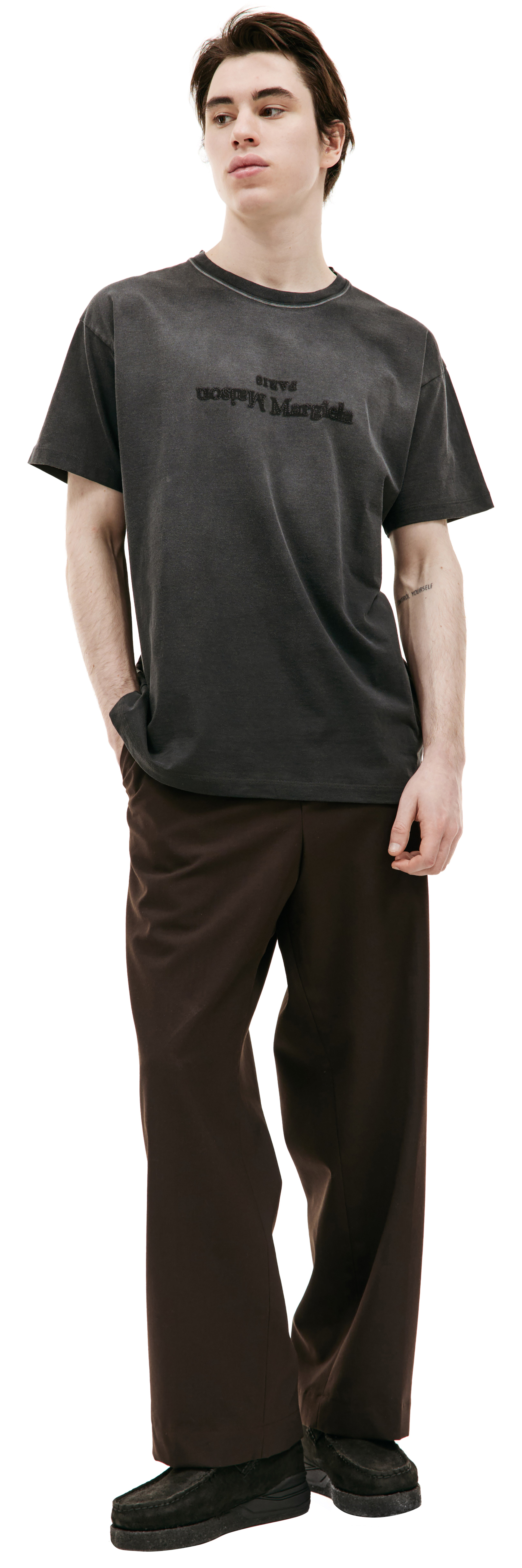 Maison Margiela Футболка с вышитым логотипом