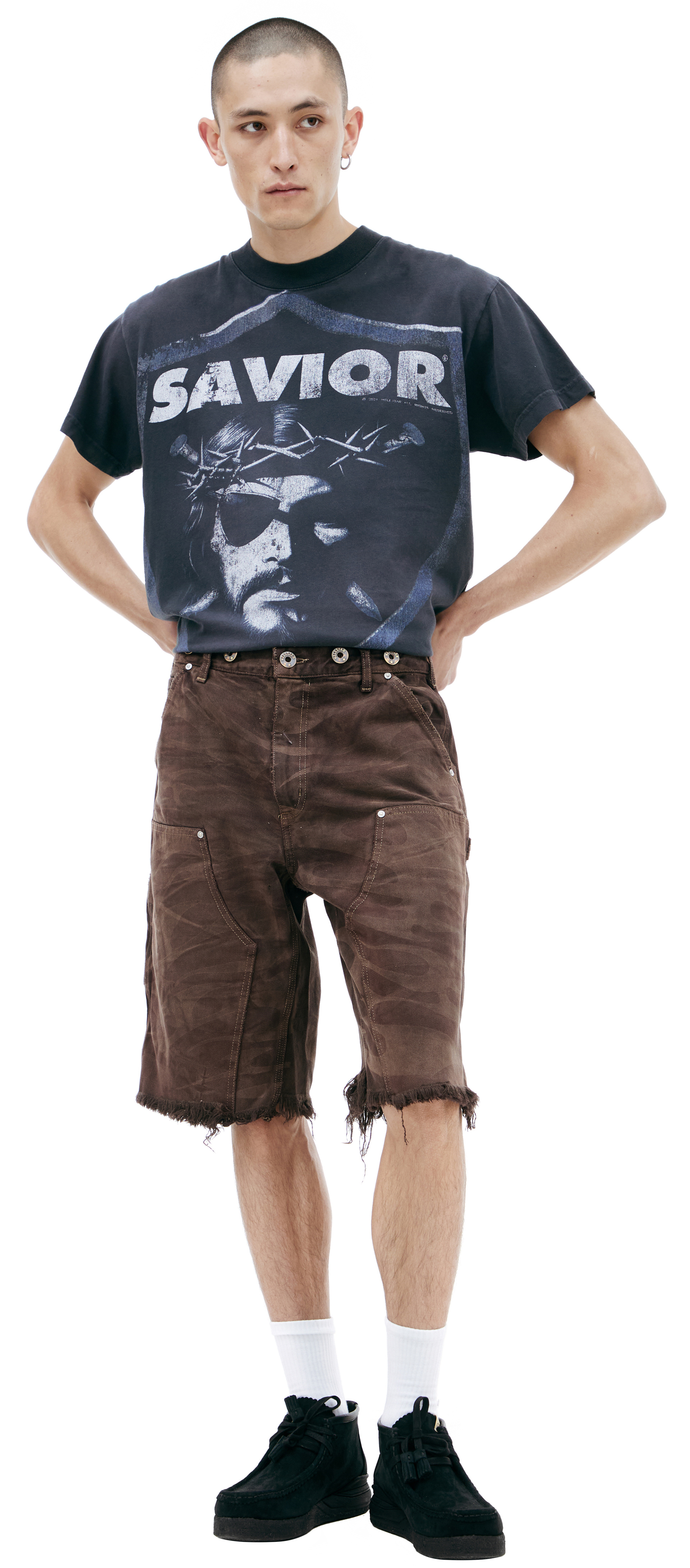 Hellstar Джинсовые шорты с патчем