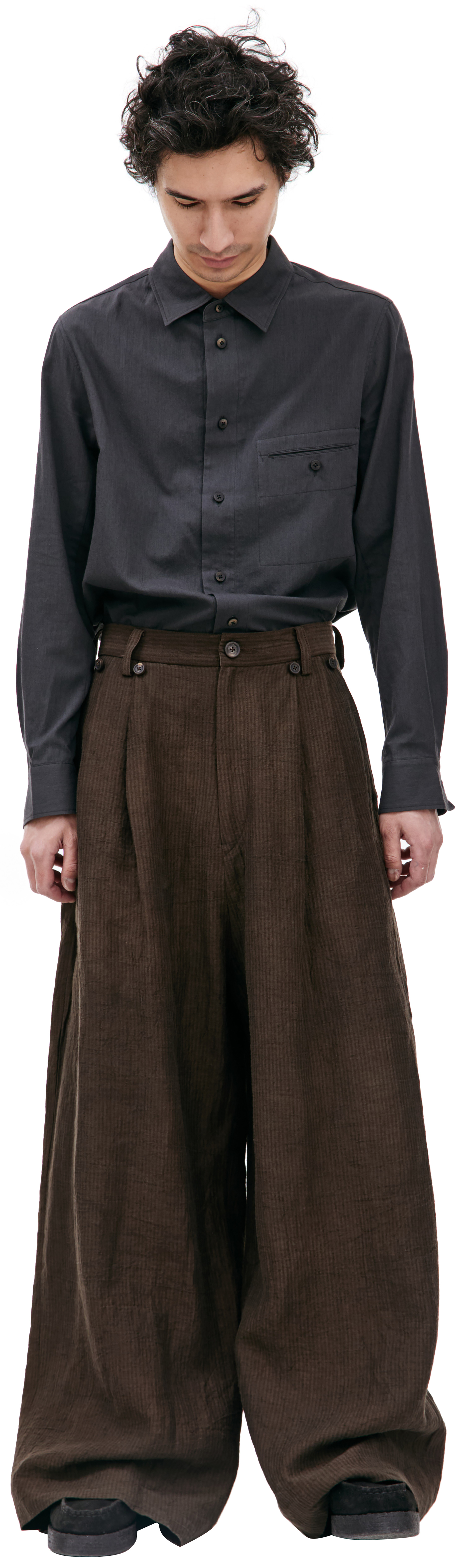 Ziggy Chen Широкие льняные брюки