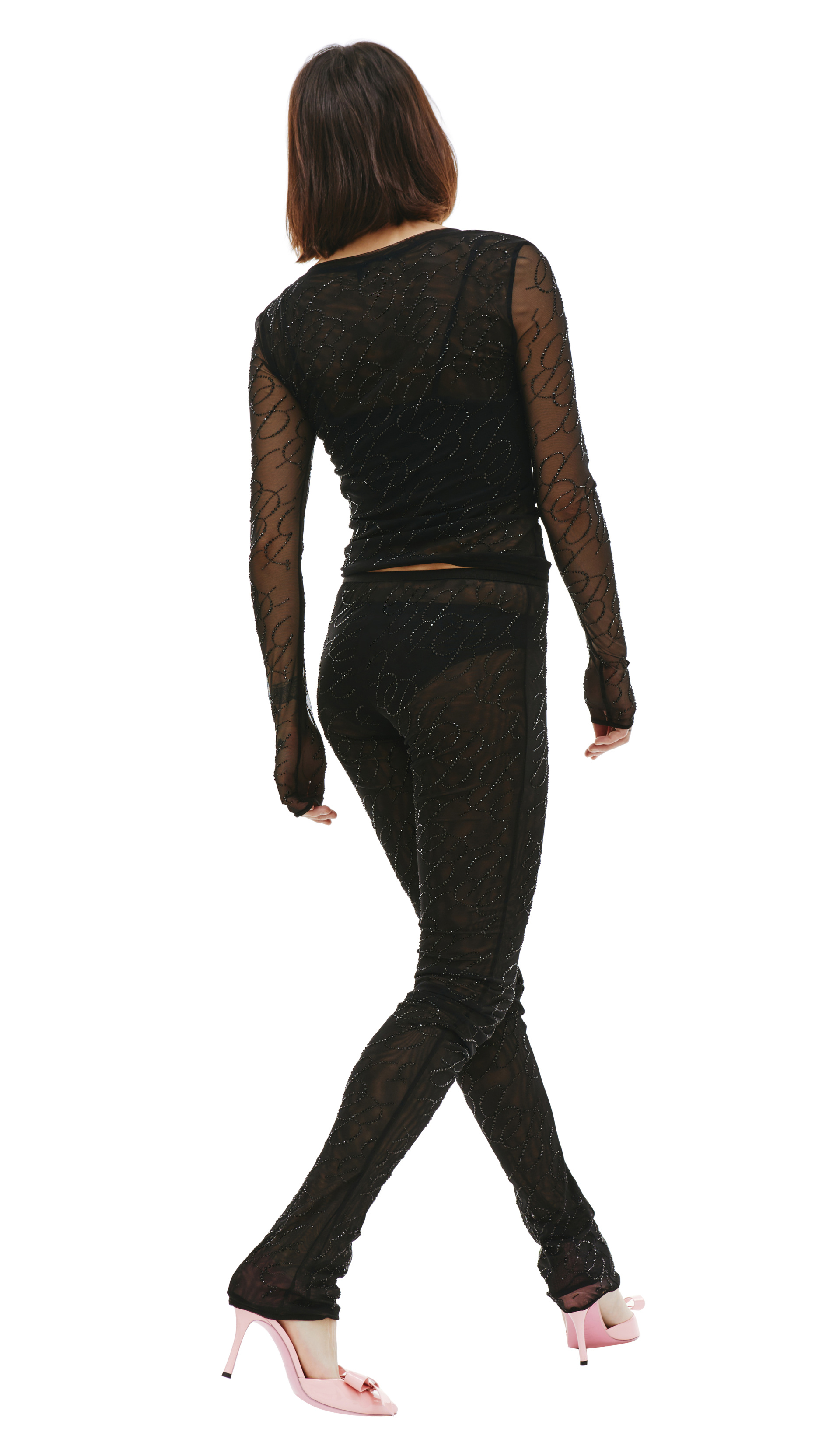 Blumarine Прозрачные леггинсы со стразами