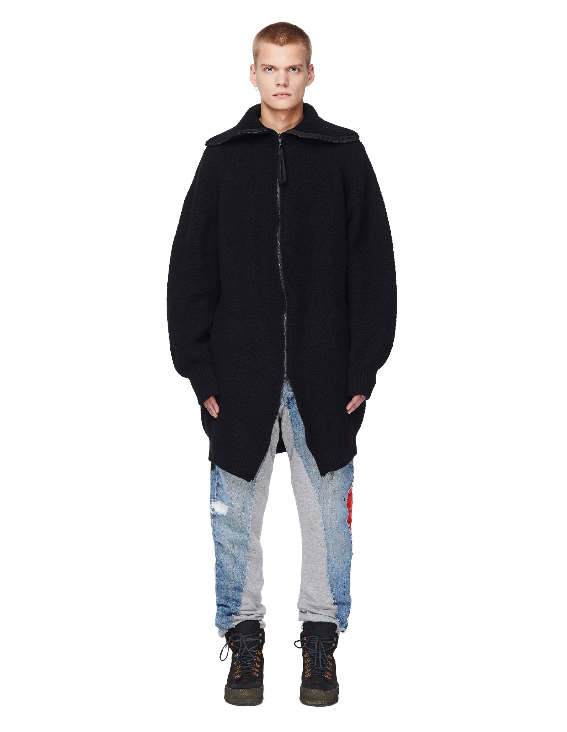 Julius Удлиненный кардиган из шерсти-букле