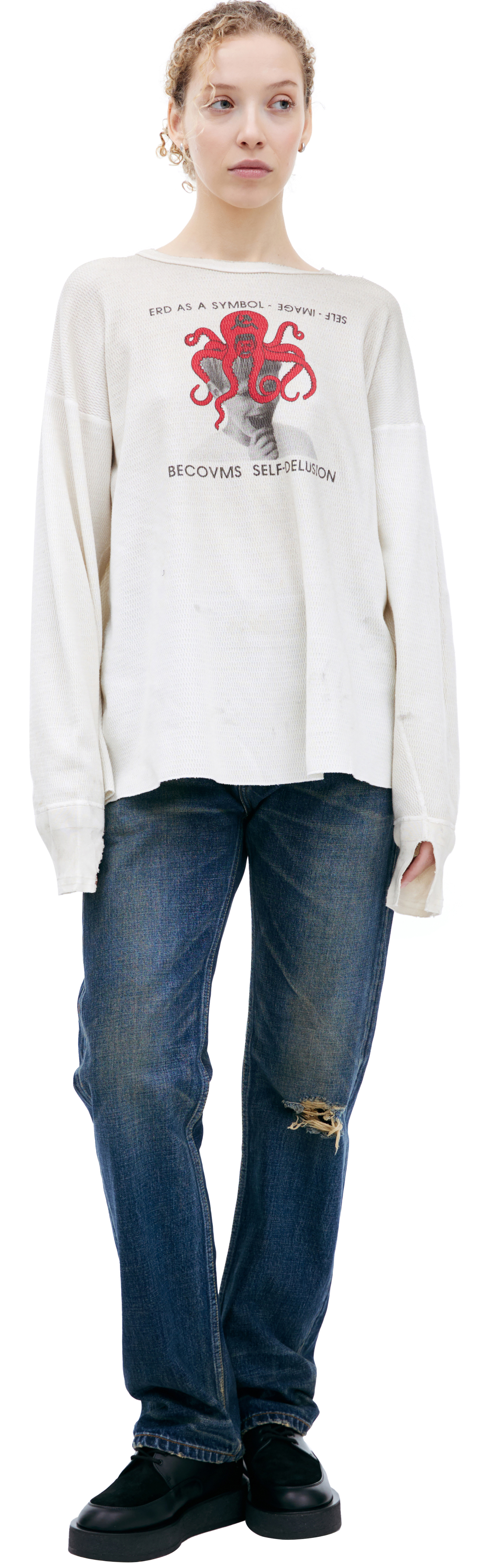 Enfants Riches Déprimés Белый лонгслив с принтом