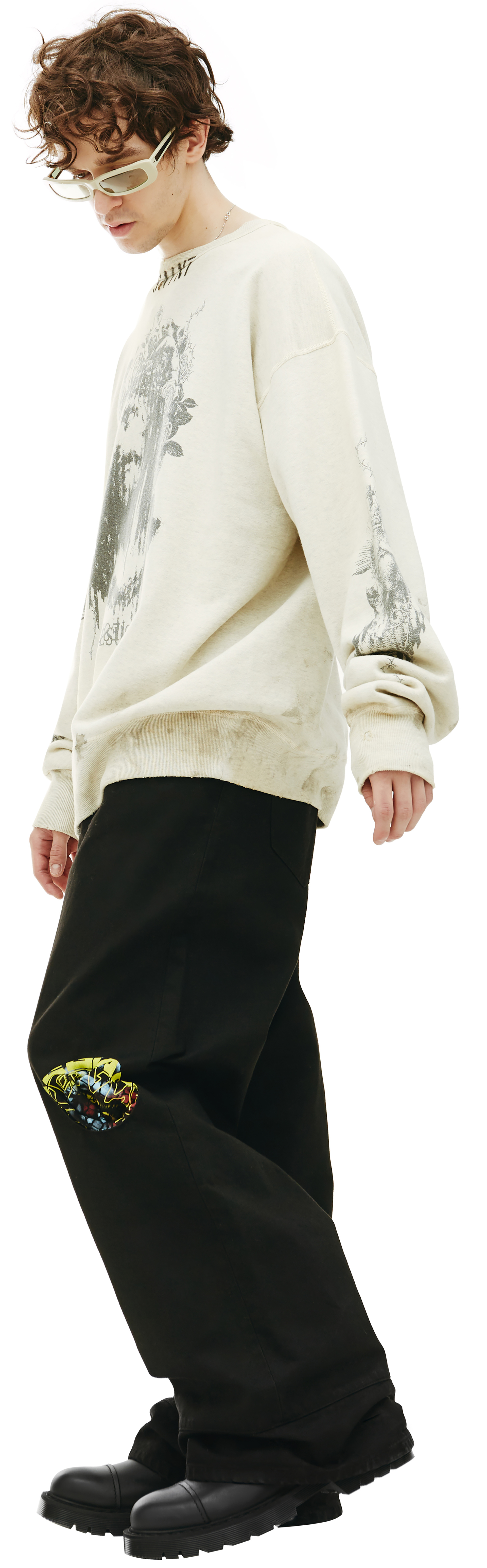 Saint Michael Оверсайз свитшот с принтом