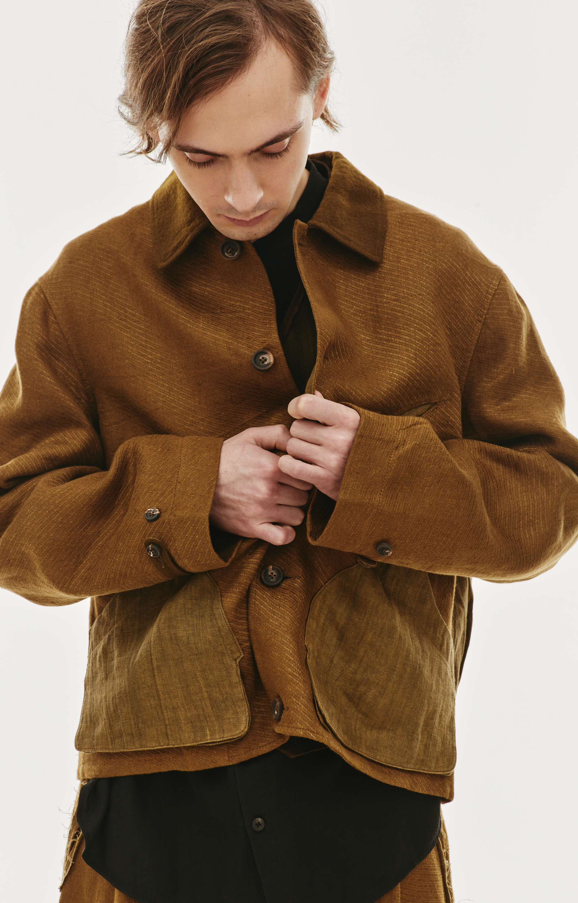 Ziggy Chen Льняная куртка с накладными карманами