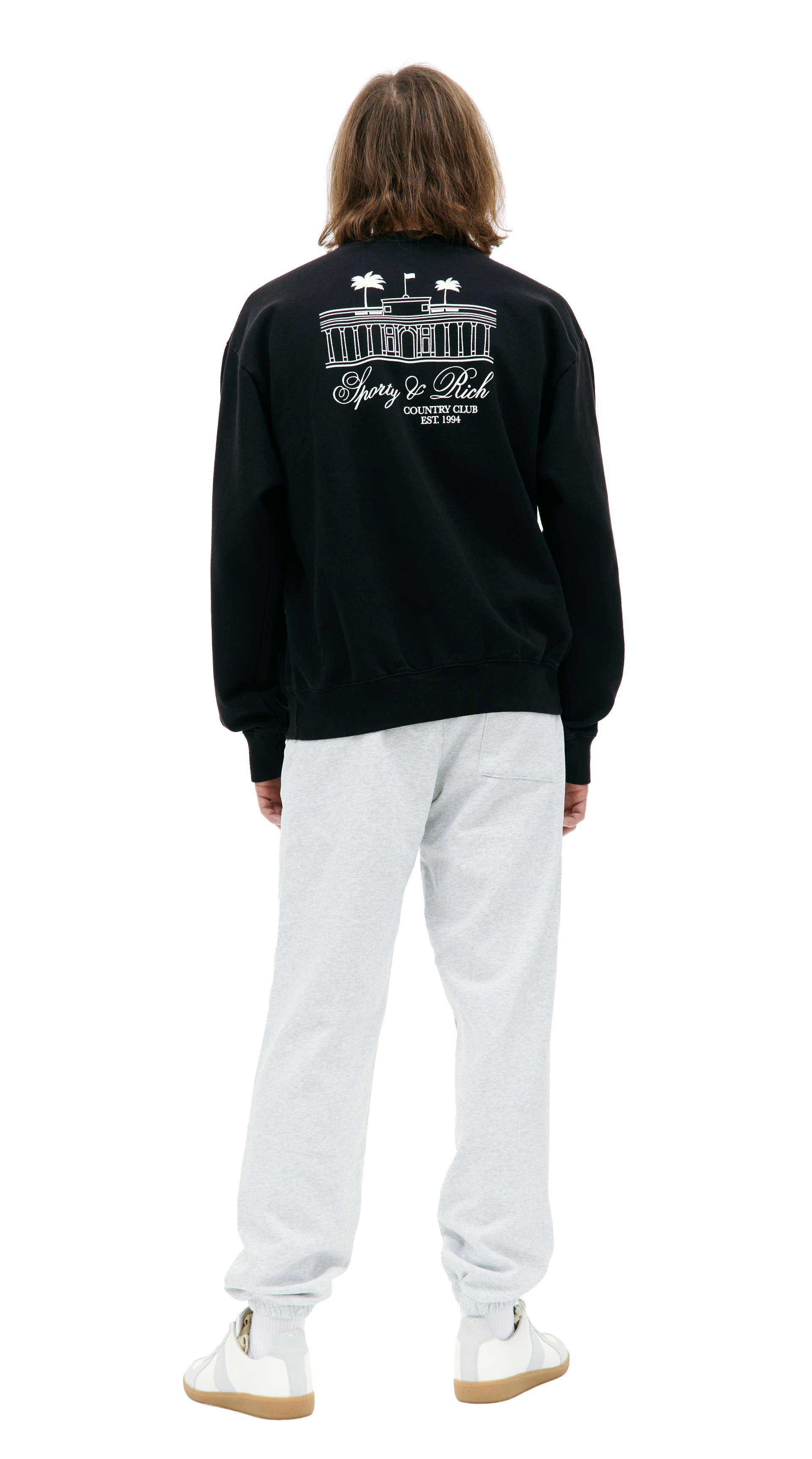 SPORTY & RICH Черный свитшот с принтом \'Country Club\'