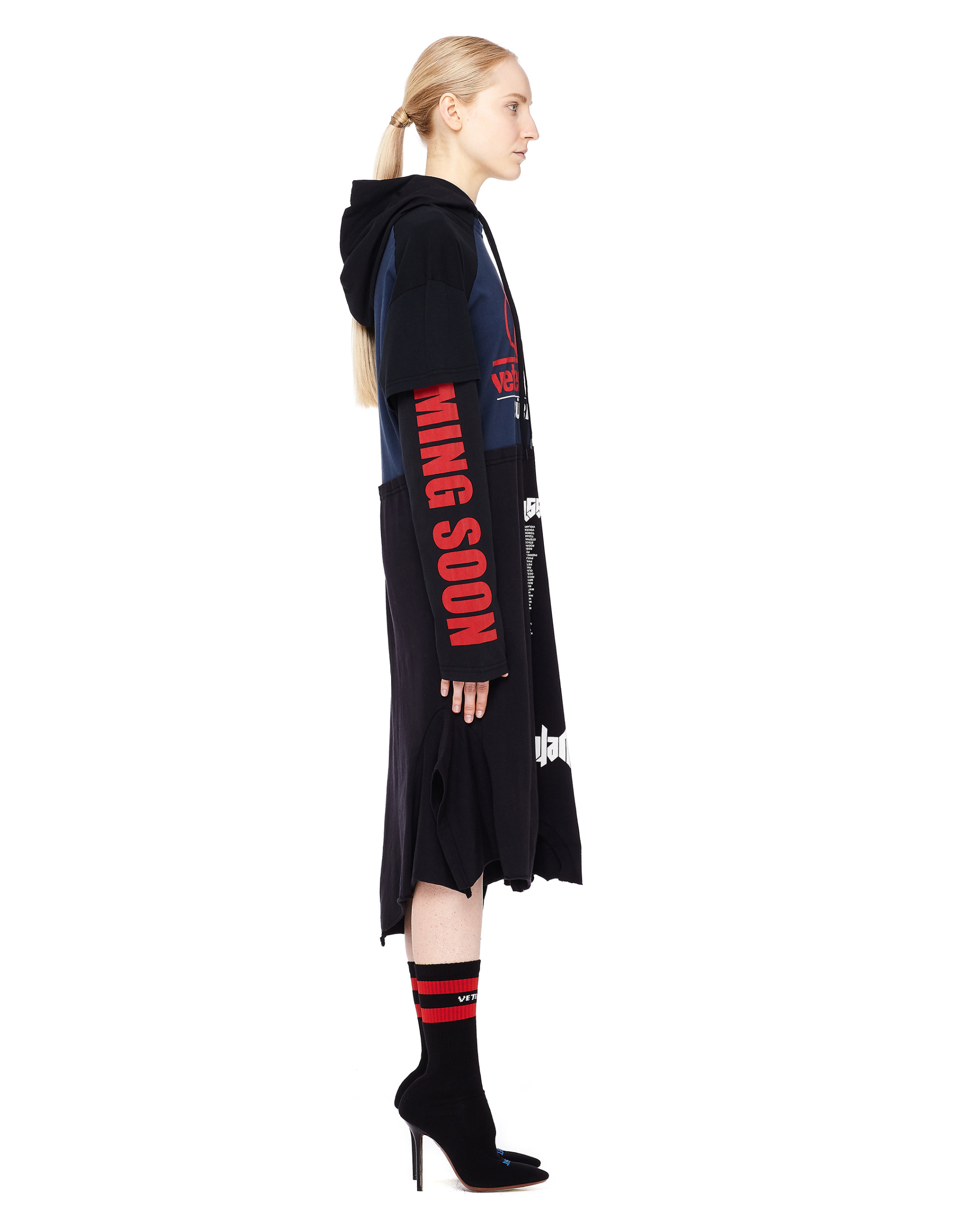 VETEMENTS Хлопковое платье с капюшоном