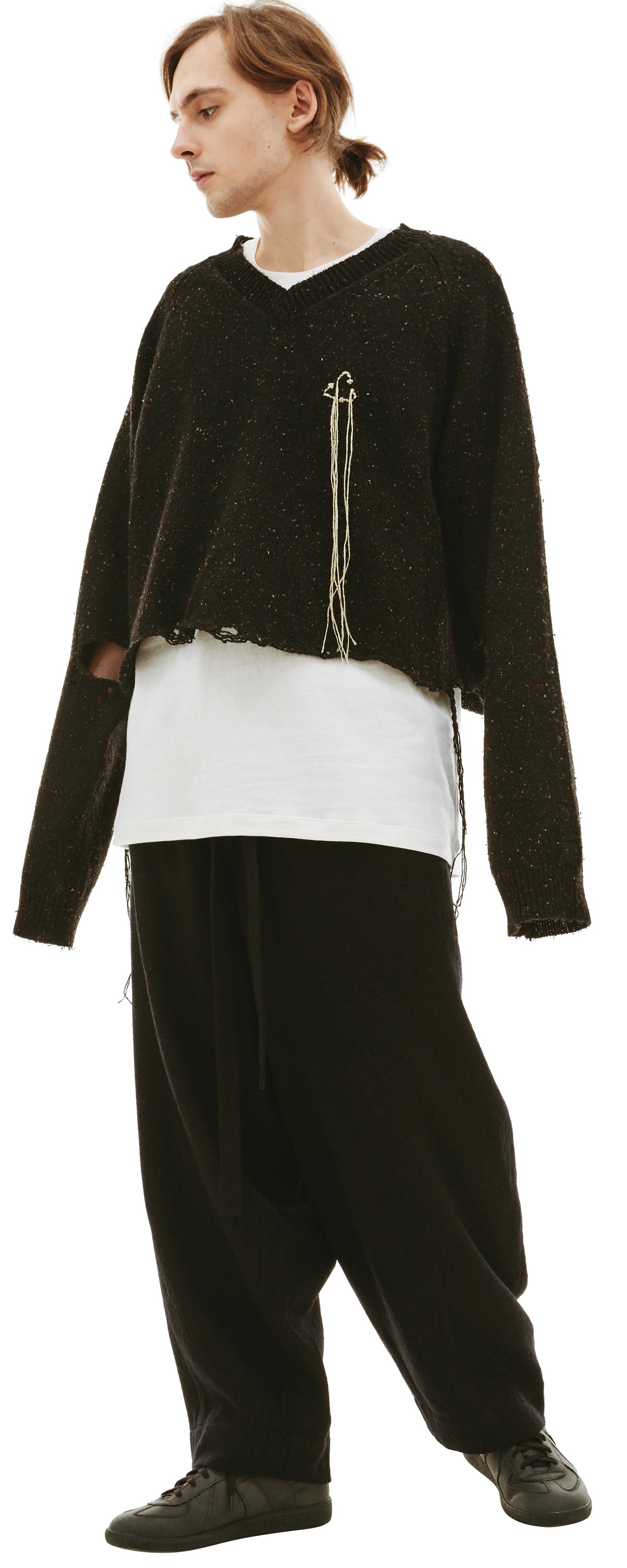 Doublet Укороченный рваный свитер