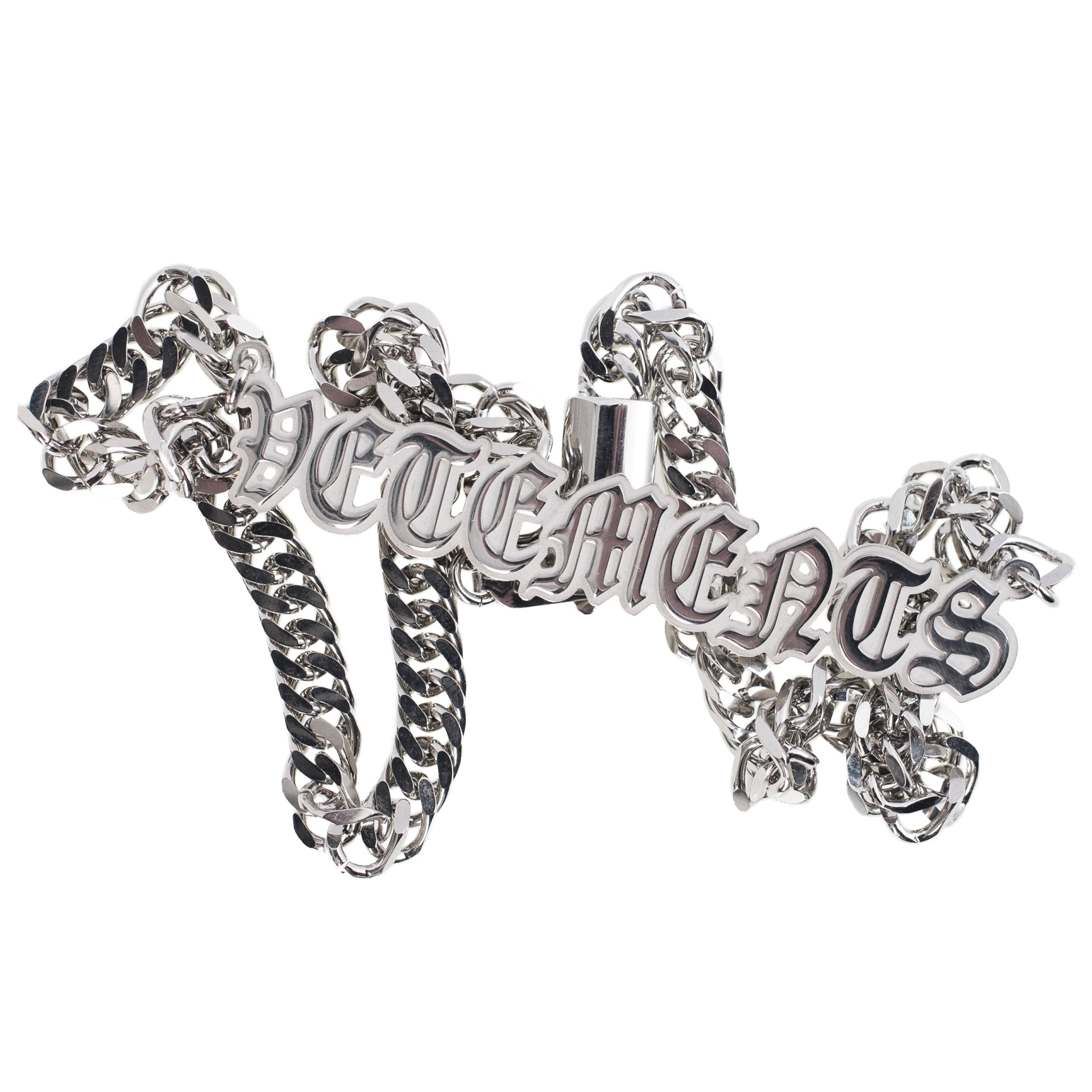 VETEMENTS Серебристое колье с логотипом