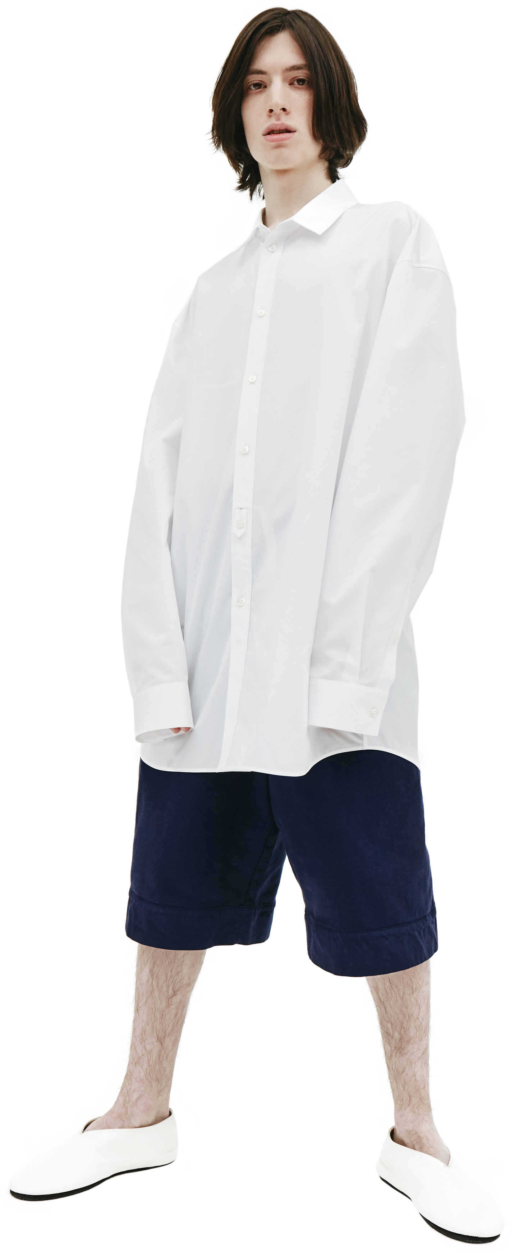 Jil Sander Оверсайз рубашка белого цвета