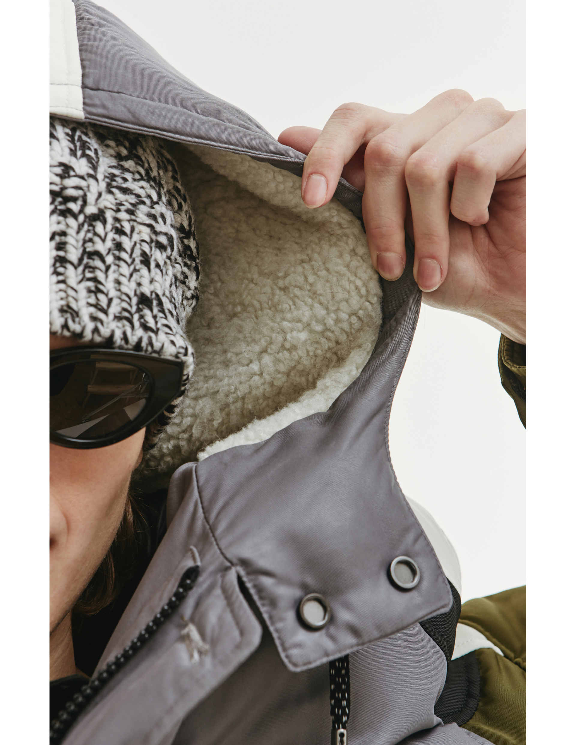 Yves Salomon Пуховая парка с отделкой из овчины