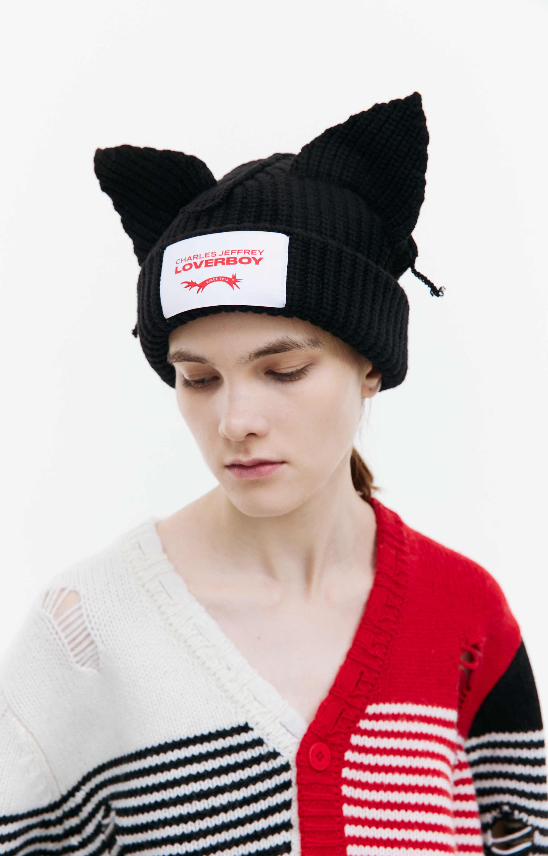 CHARLES JEFFREY LOVERBOY Рваный кардиган в полоску