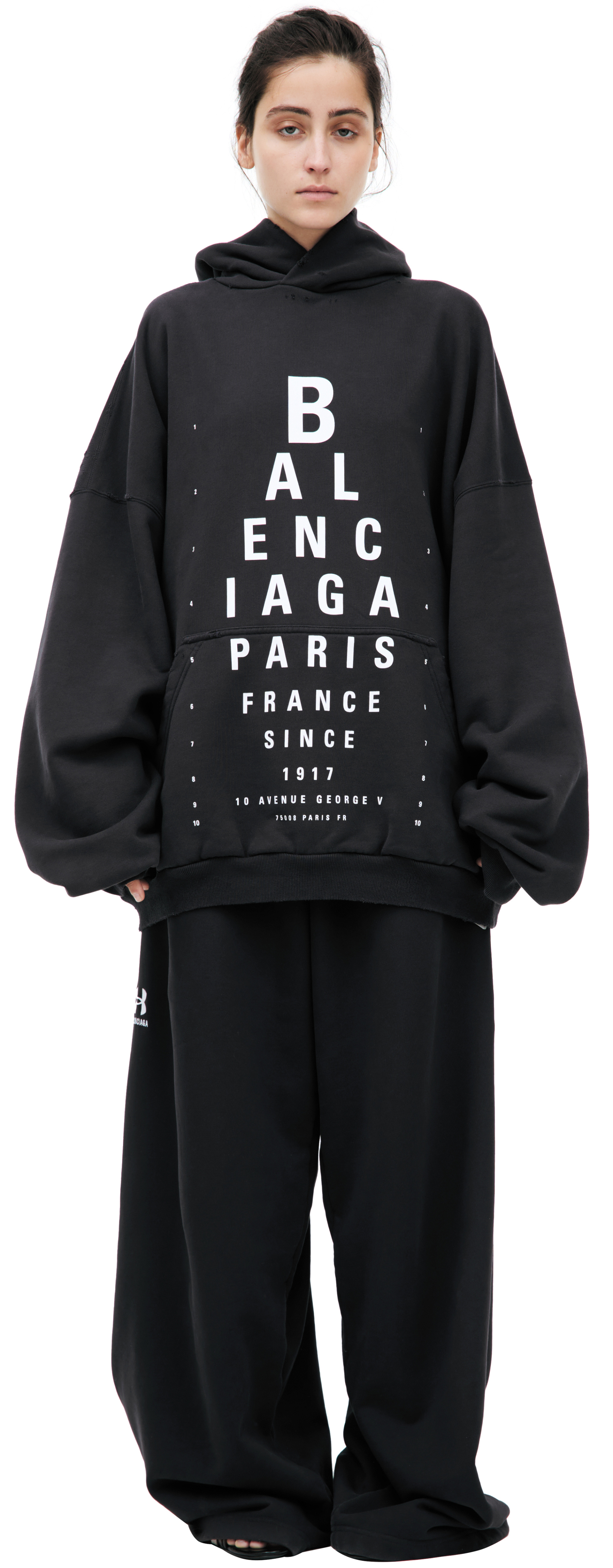 Balenciaga Черное худи с принтом