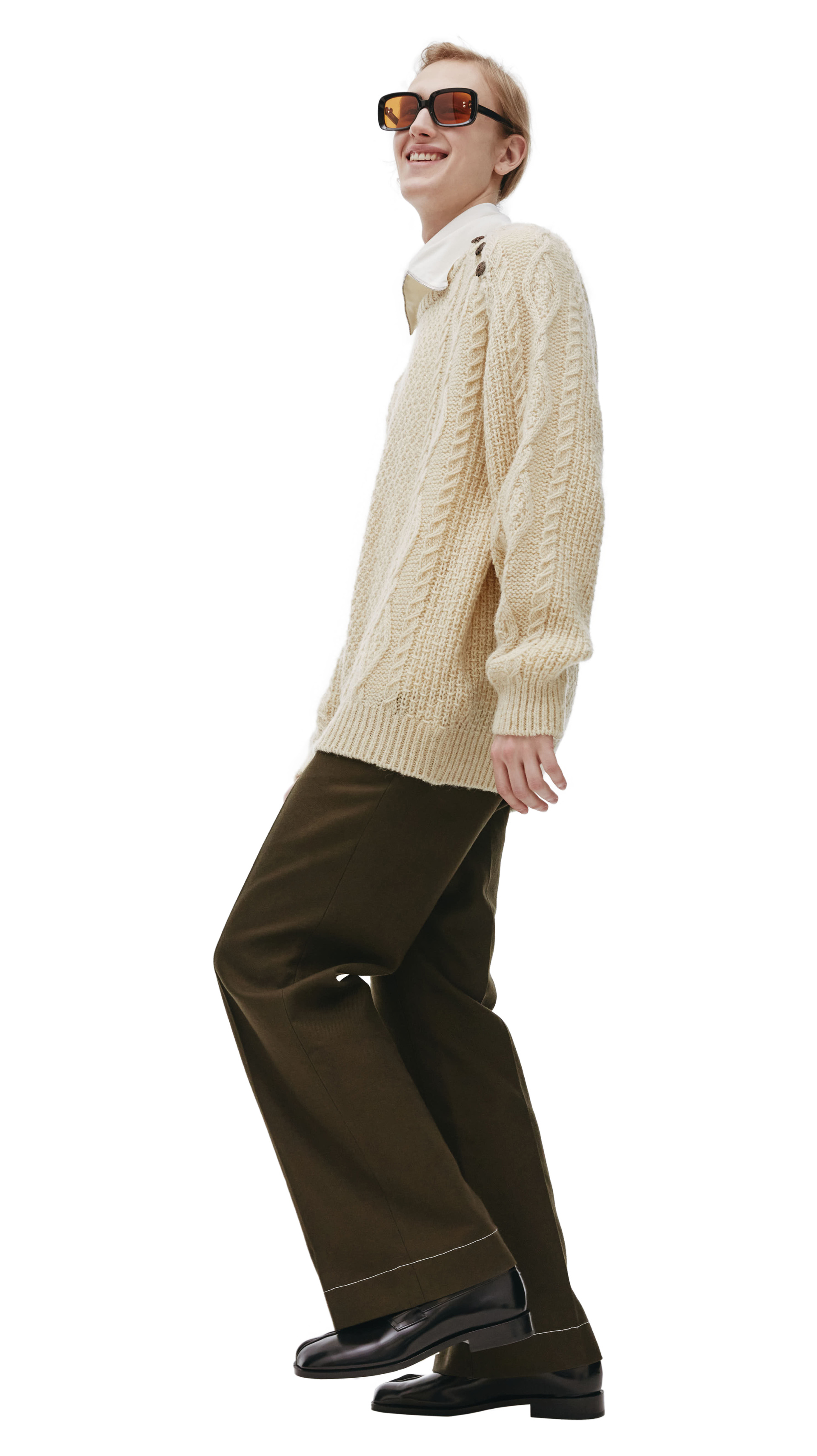 visvim Свитер Bollard с пуговицами на плече