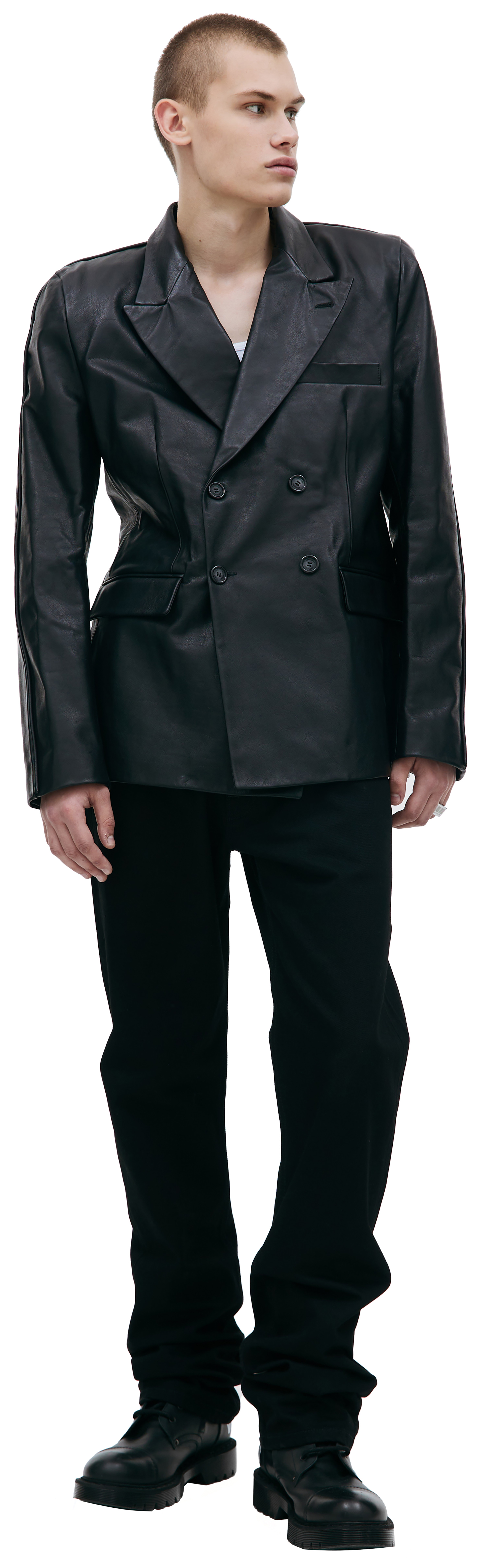 VTMNTS Черный кожаный пиджак