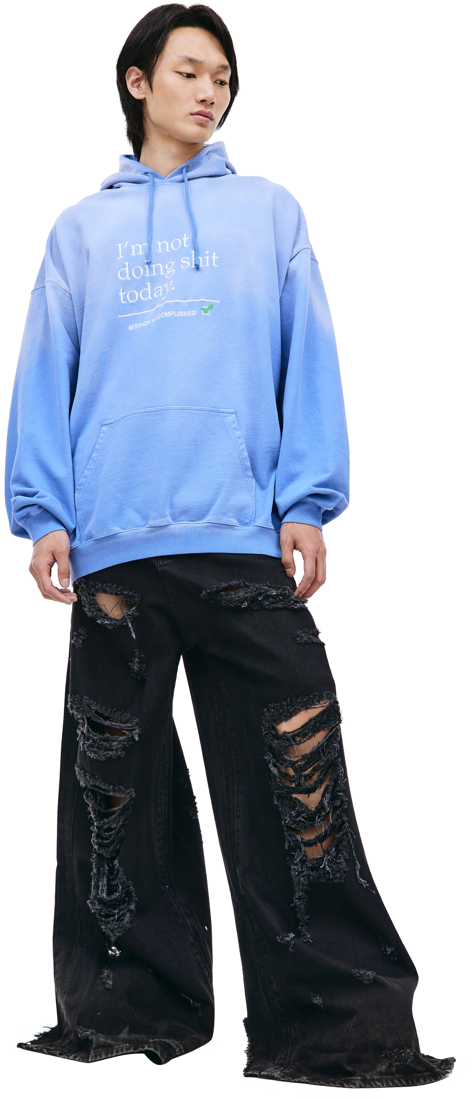 VETEMENTS Худи с вышивкой \'I\'m Not Doing Shit Today\'