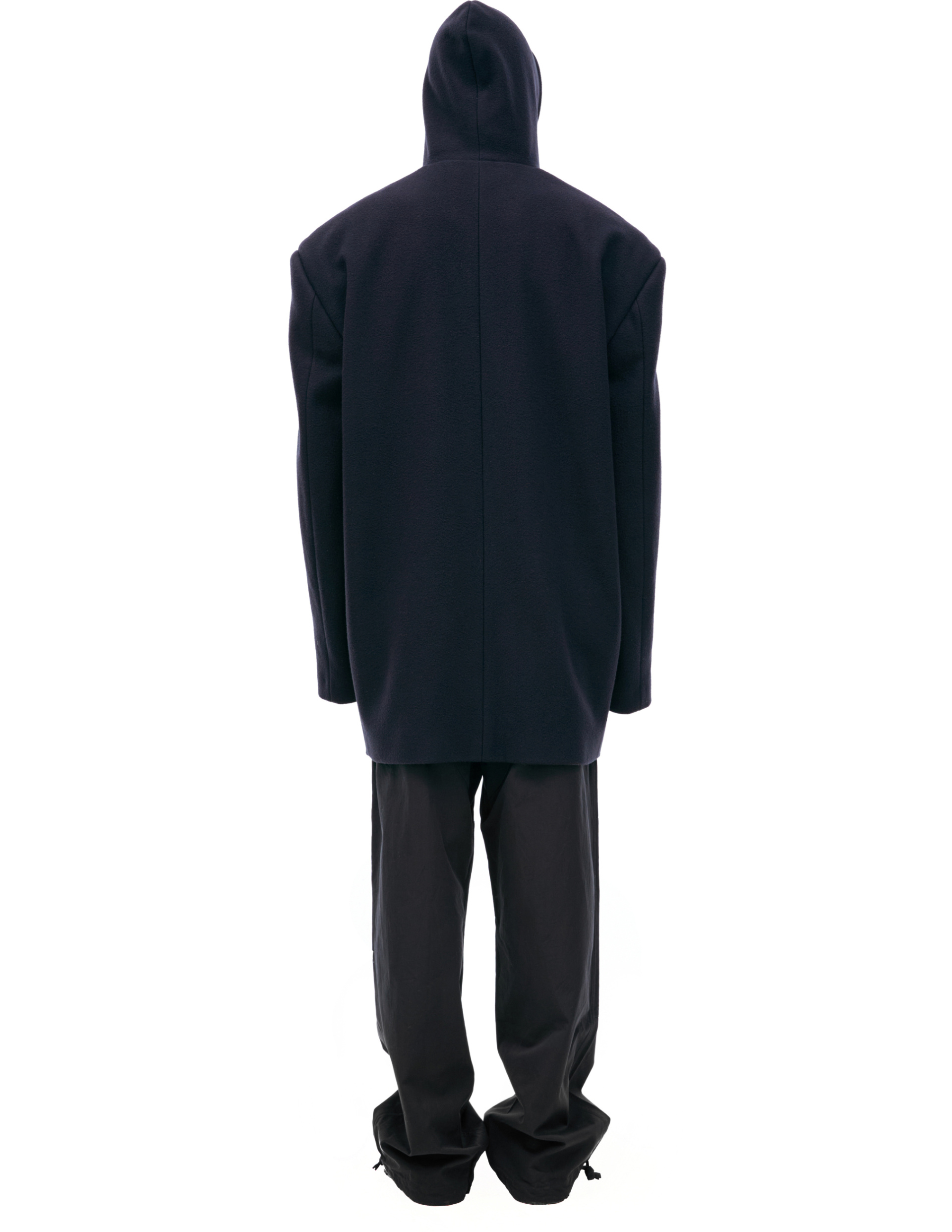 Balenciaga Пальто-852339/TQU14/4100 с капюшеном, карманы на груди,большой ворот,черный