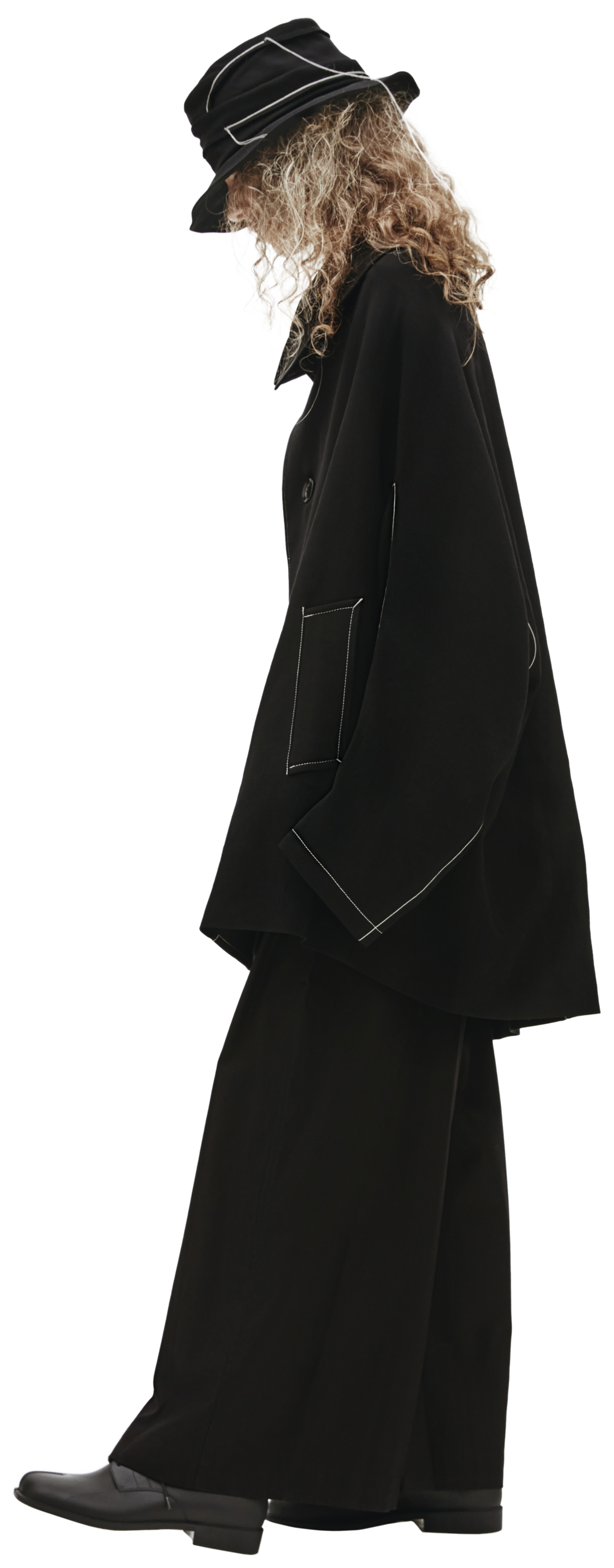 Y\'s Пальто на пуговицах с контрастными швами