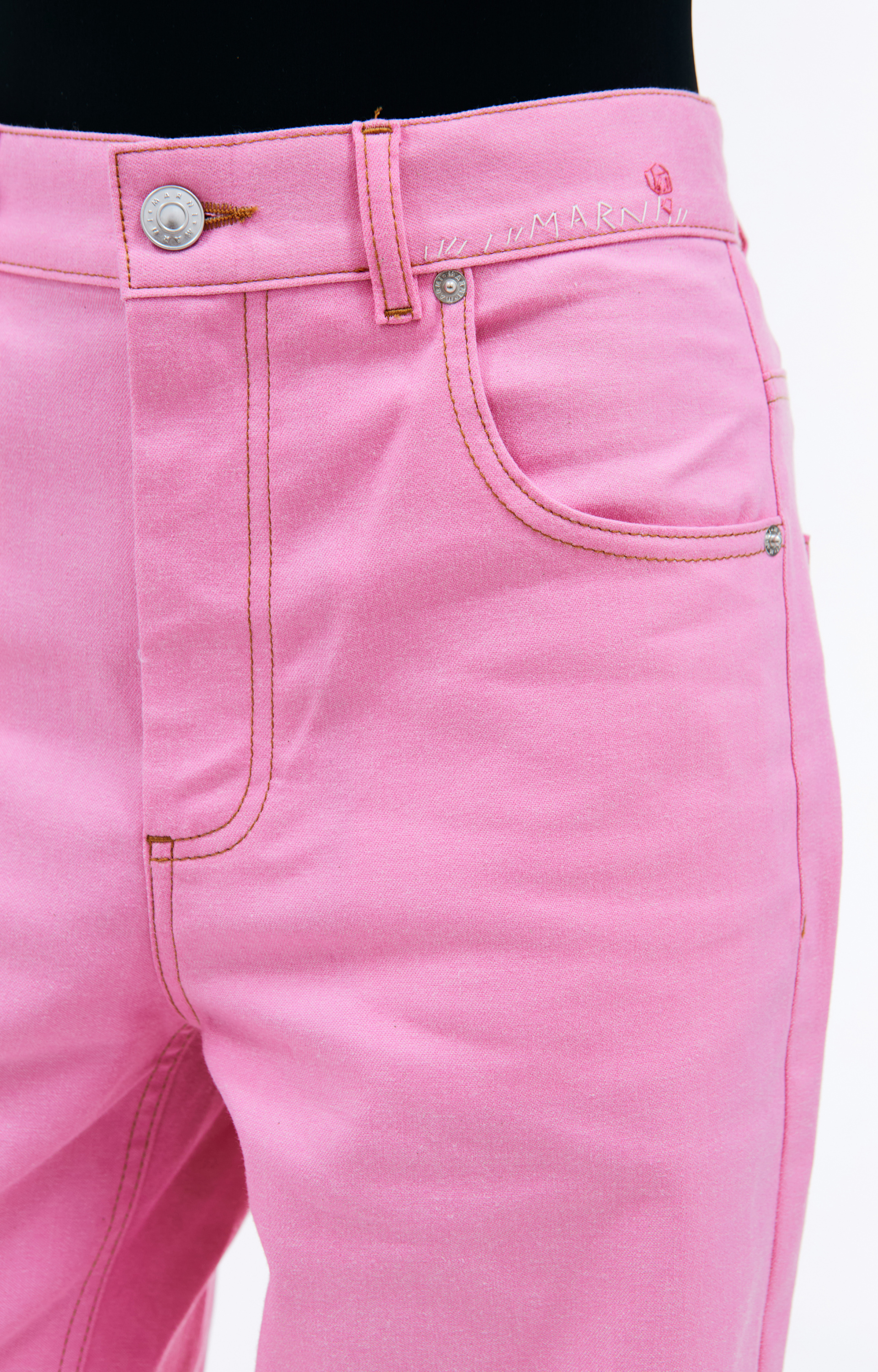 Marni Расклешенные джинсы с вышитым логотипом