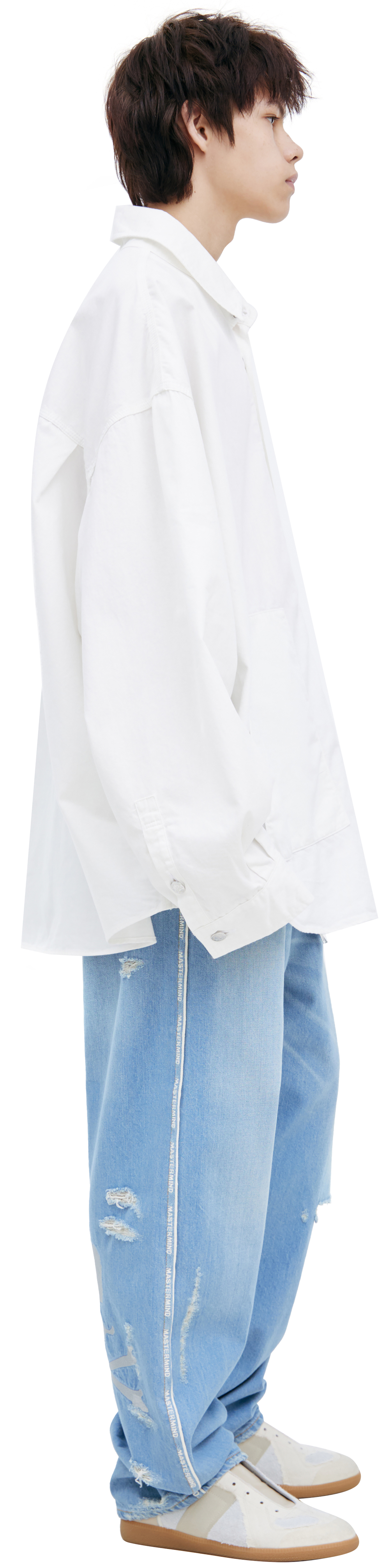 Mastermind WORLD Белая рубашка с вышивкой