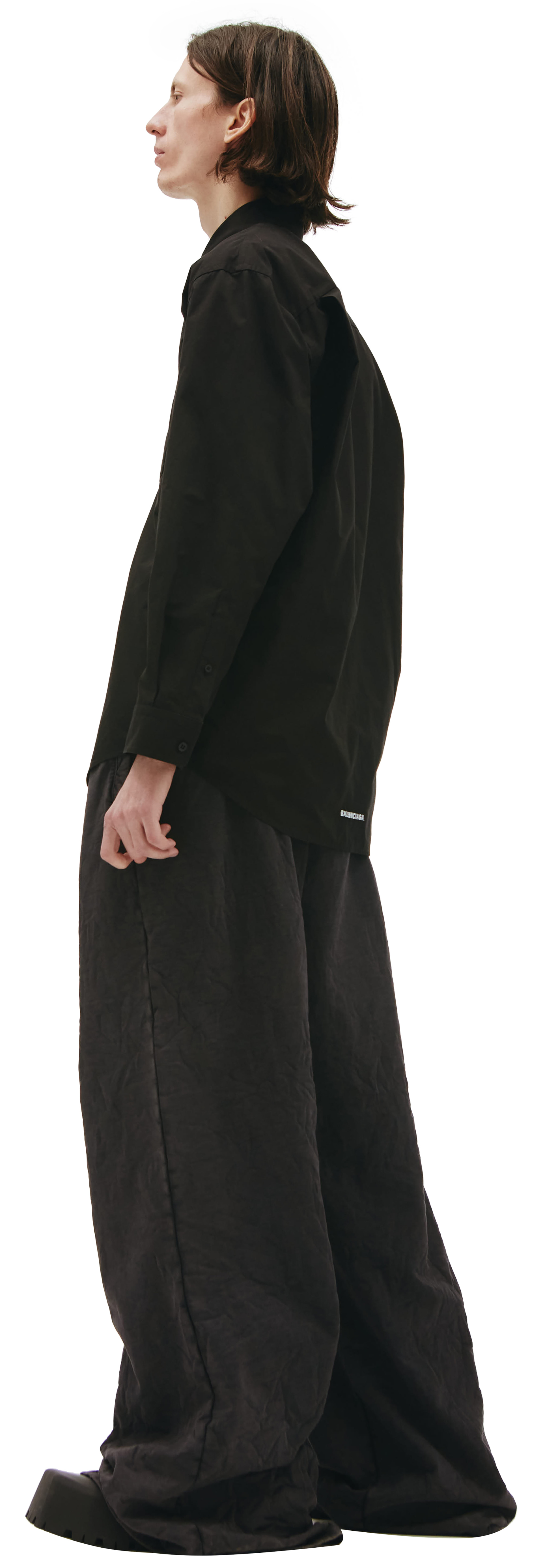 Balenciaga Оверсайз рубашка с вышивкой логотипа