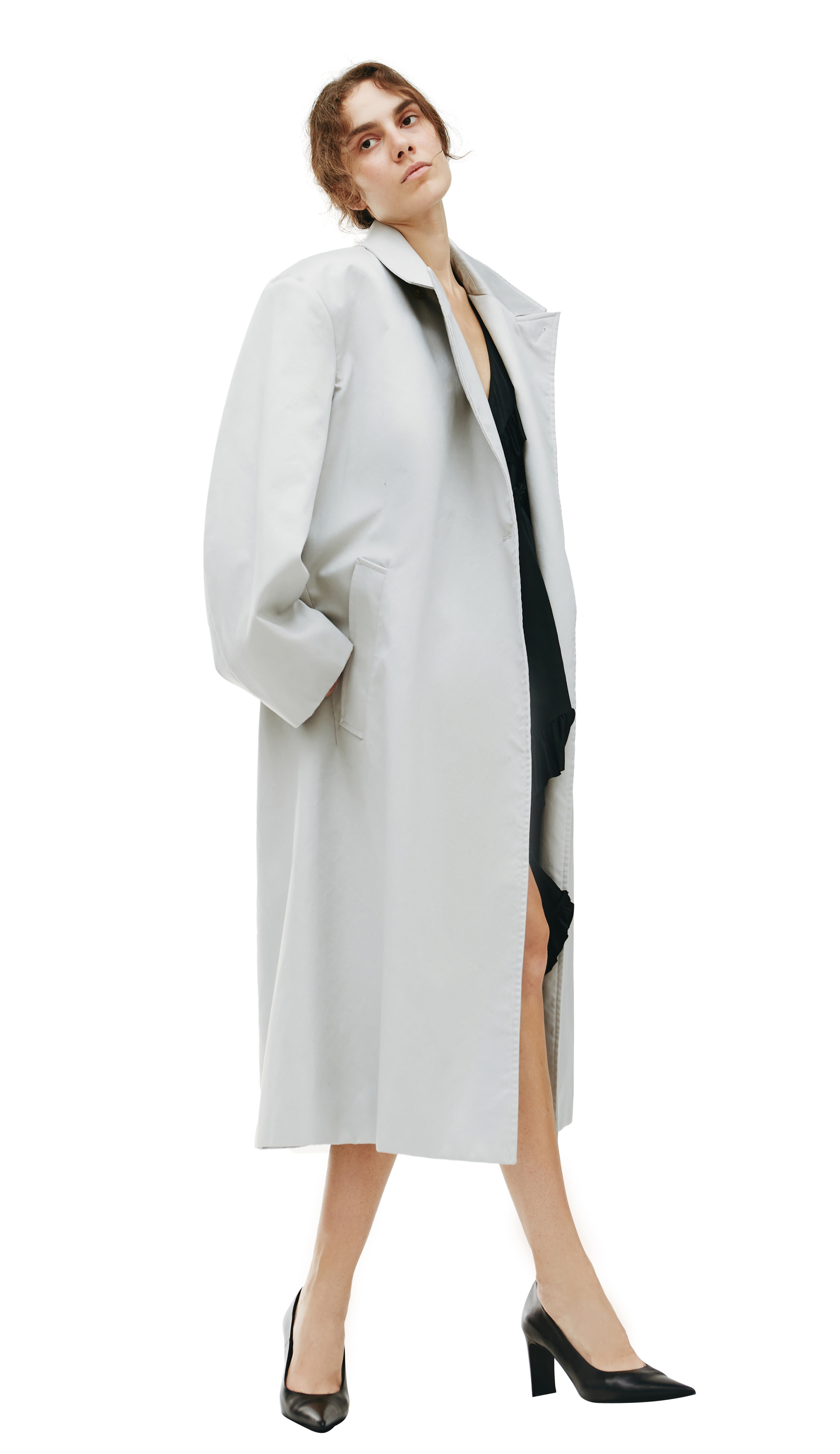 Balenciaga Светло-серый хлопковый плащ