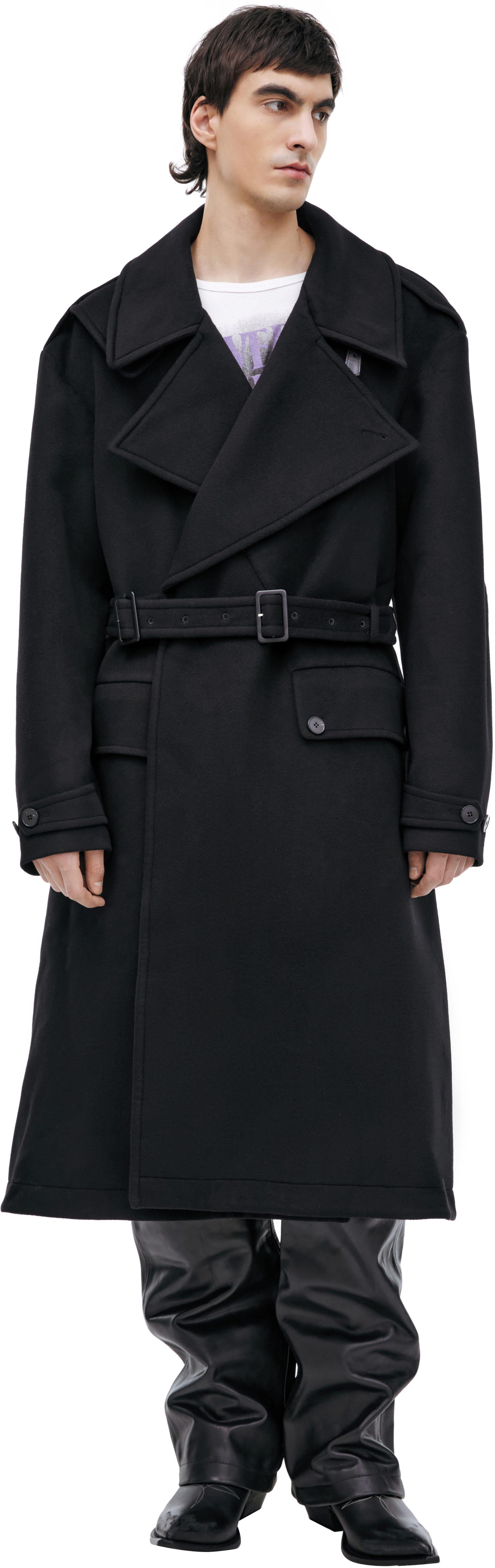 Enfants Riches Déprimés Черное пальто из кашемира