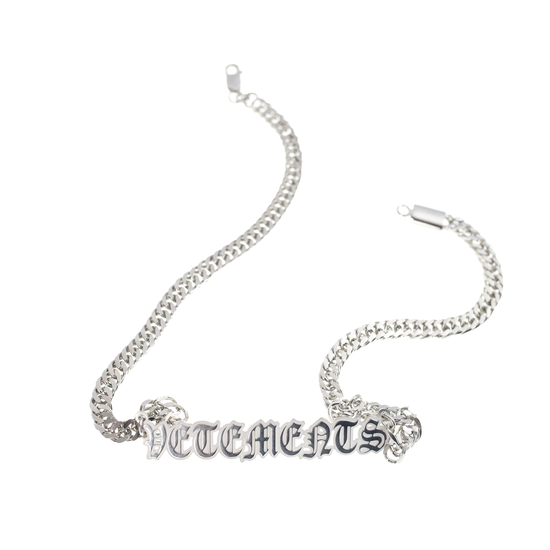 VETEMENTS Серебристое колье с логотипом