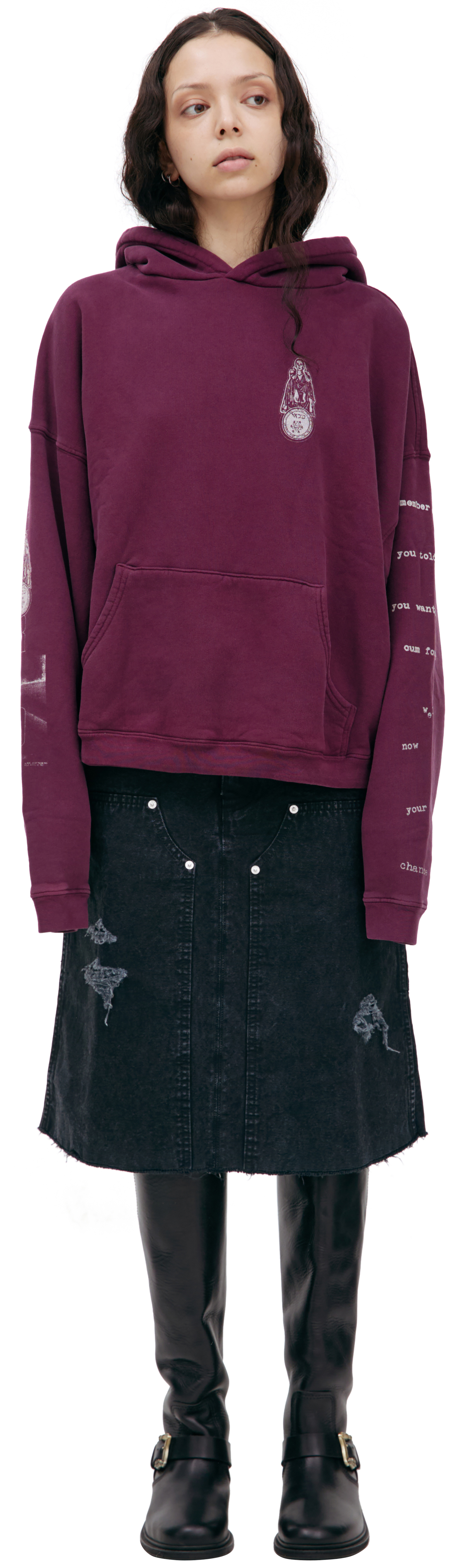 Enfants Riches Déprimés Бордовое худи с принтом