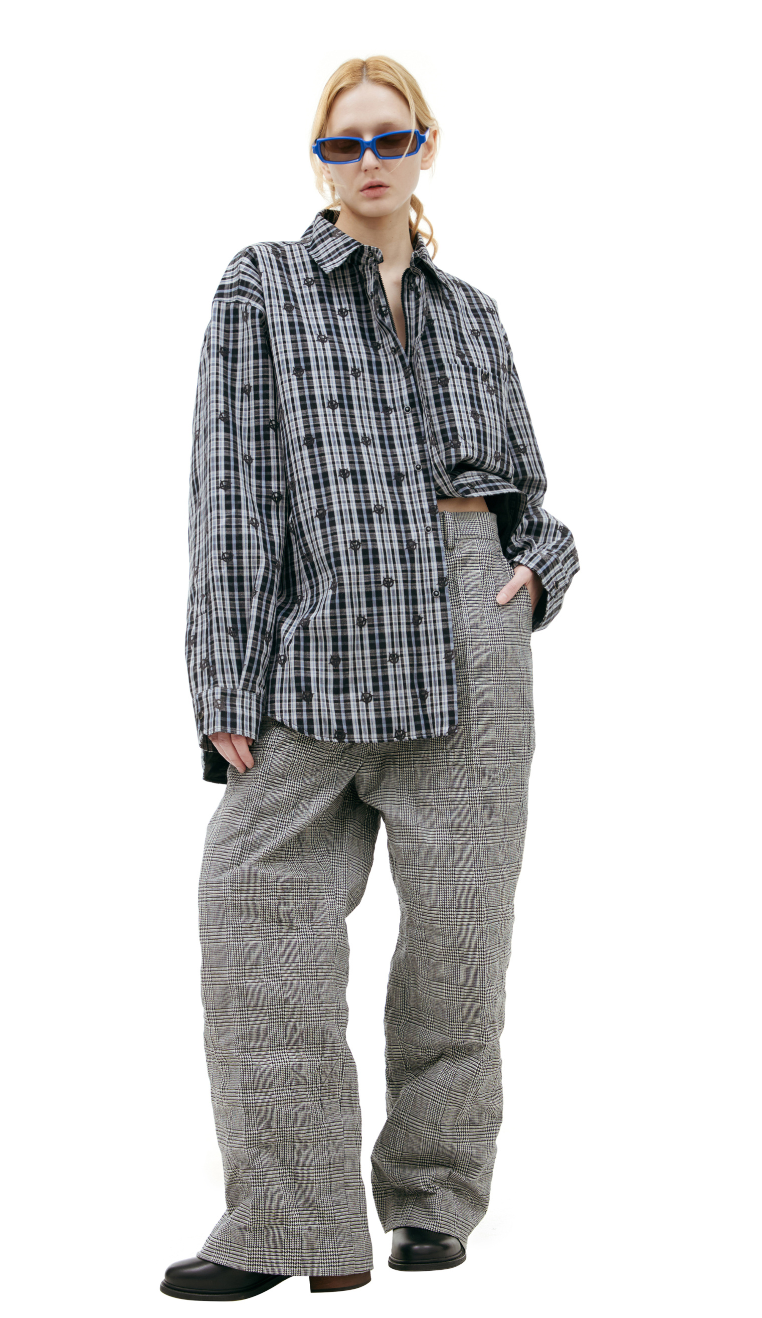 VETEMENTS Серые брюки в клетку