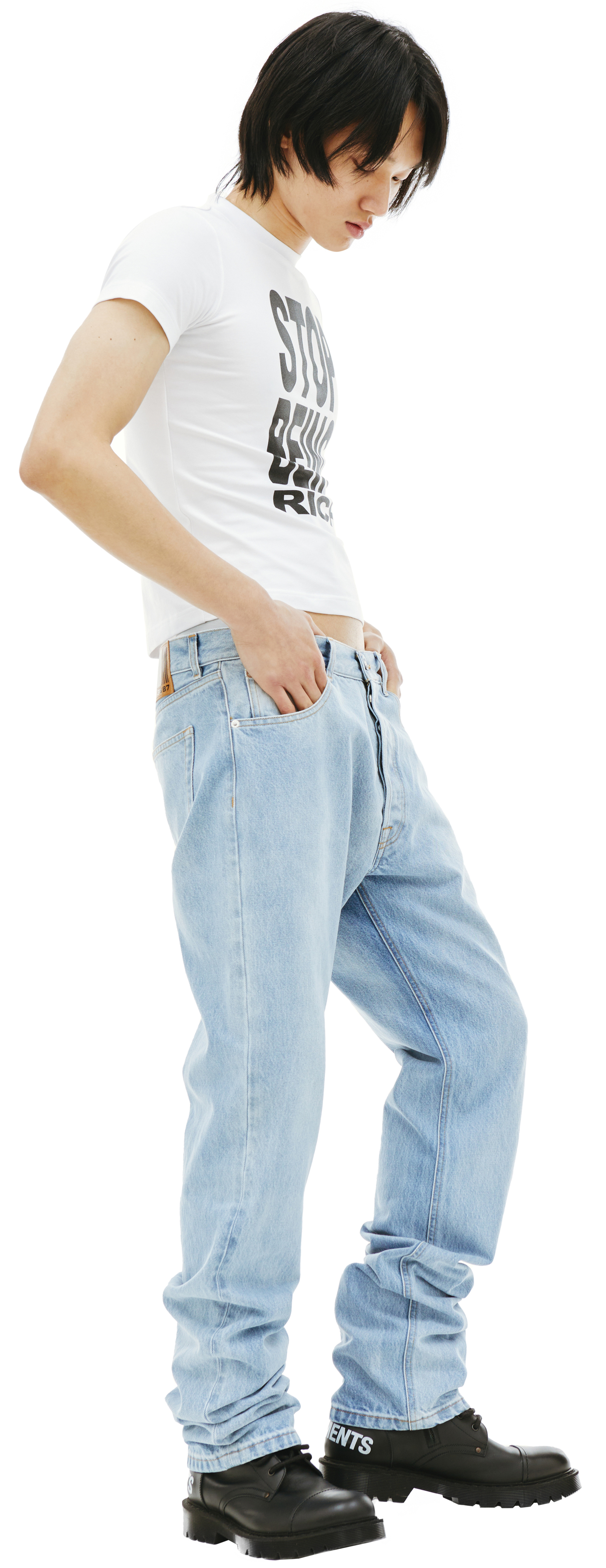 VETEMENTS Белая футболка с принтом