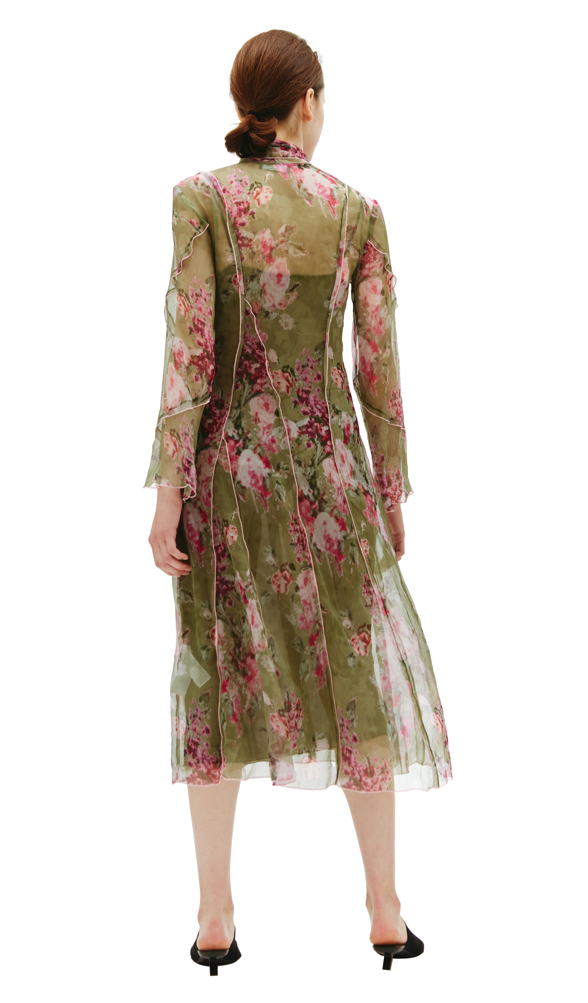 Blumarine Шелковое платье с цветочным принтом