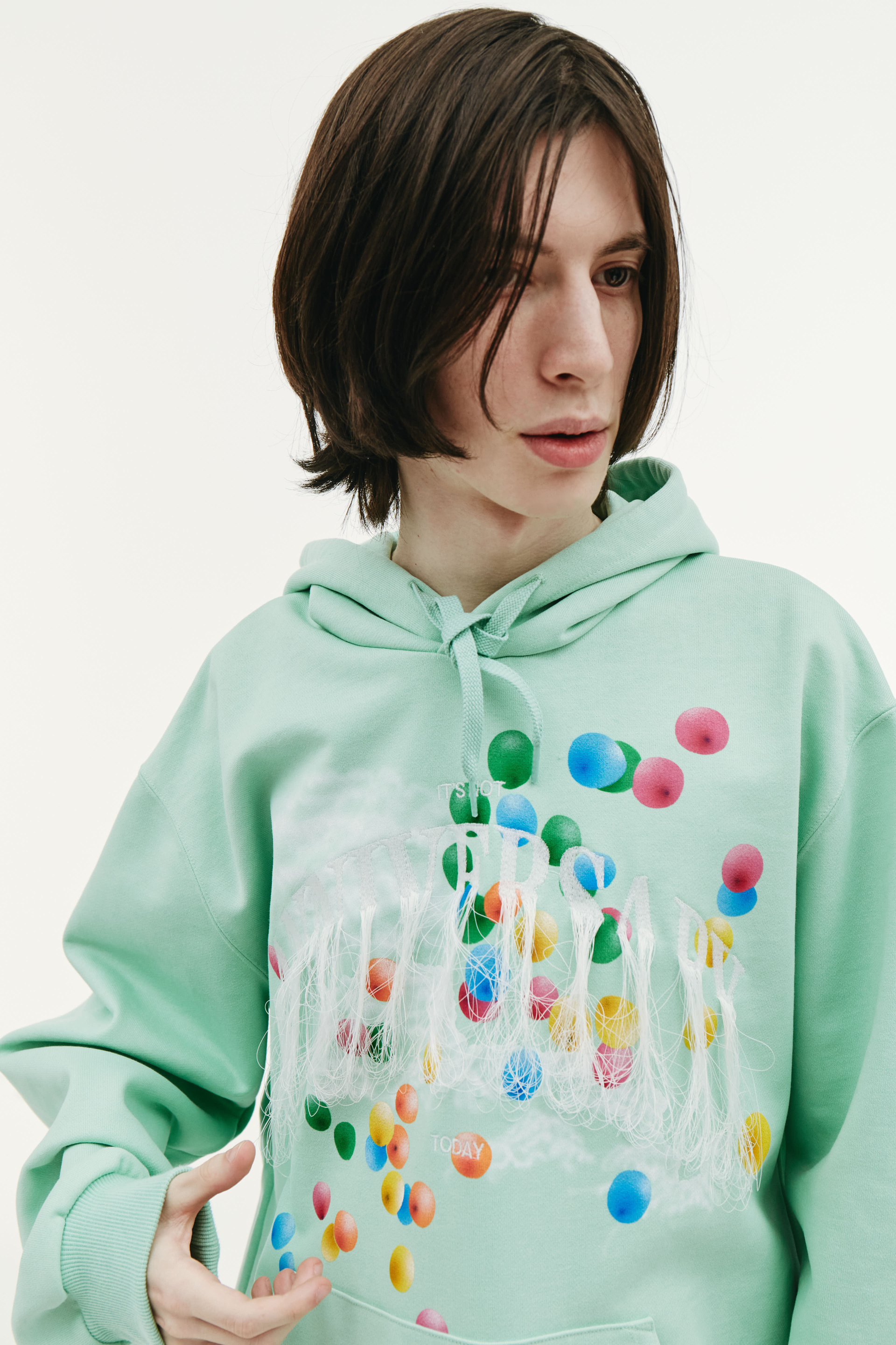 Doublet Мятное худи с вышивкой Anniversary