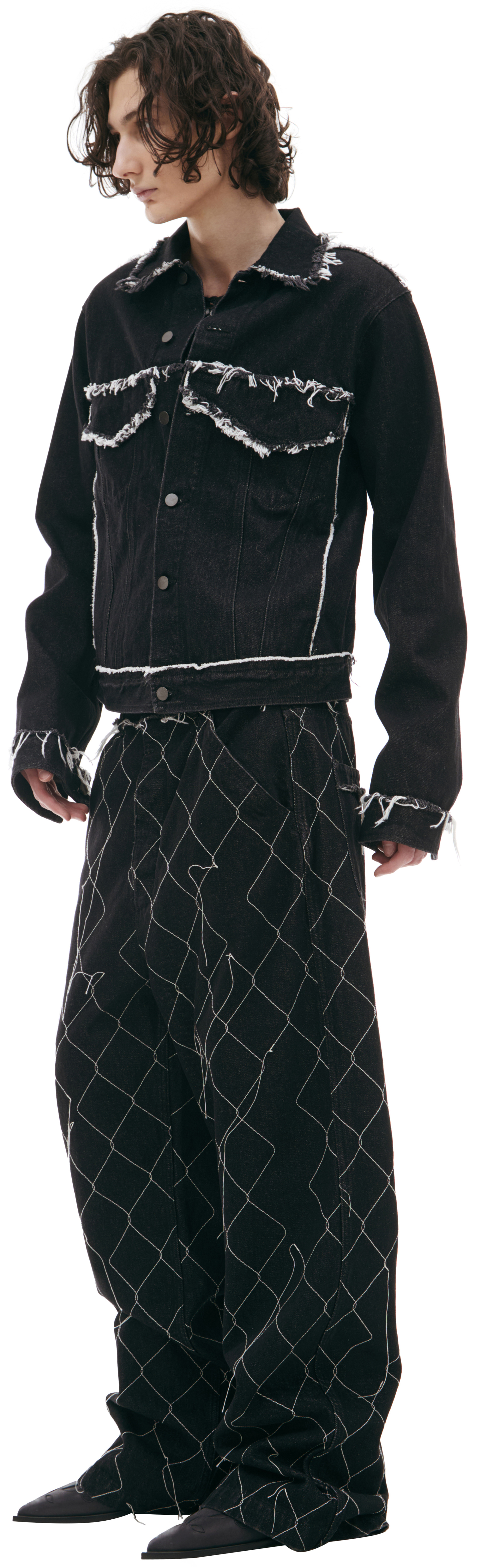 AIREI Джинсовая куртка с с контрастными швами