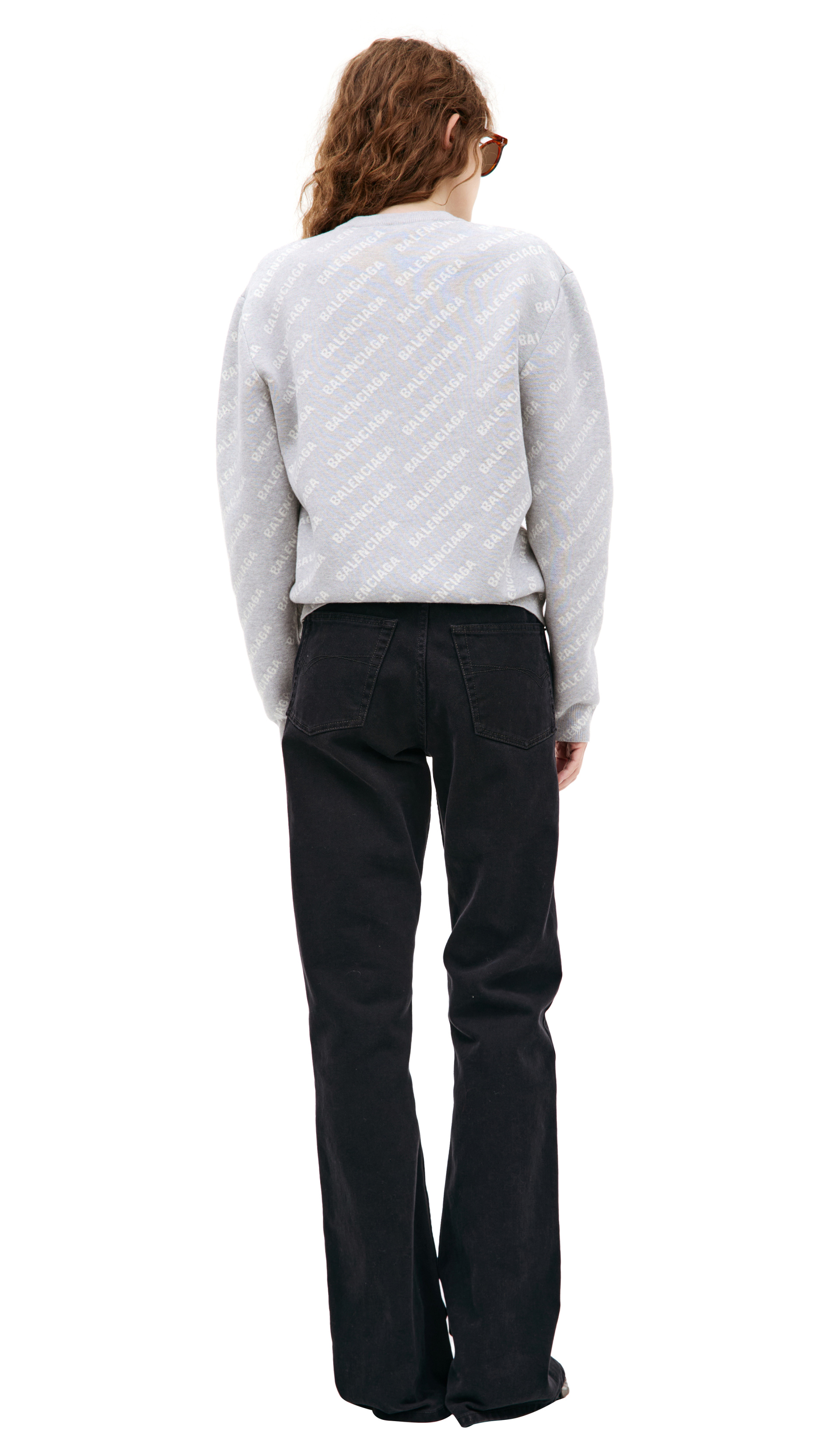 Balenciaga Серый свитер с логотипом