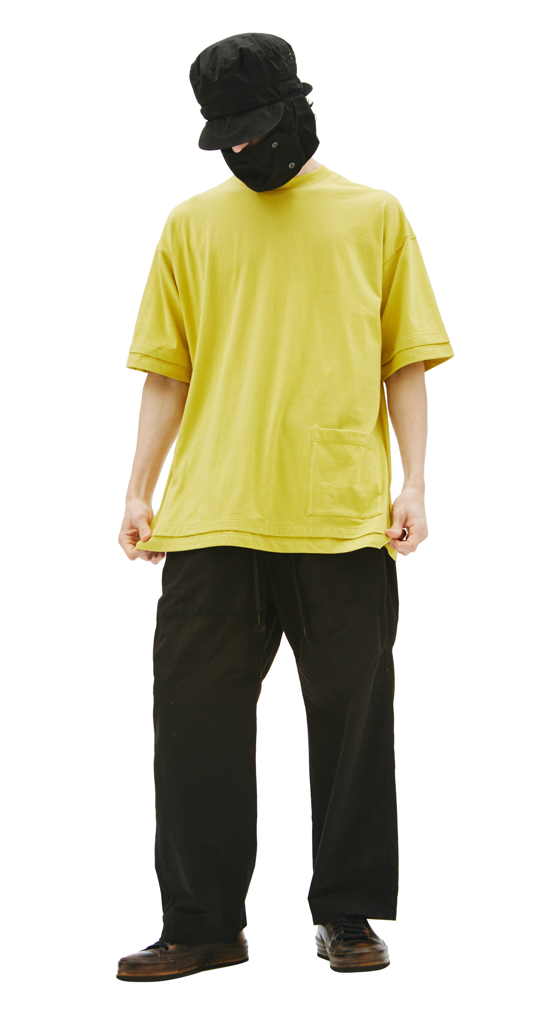 The Viridi-Anne Черная шапка-маска на кнопках