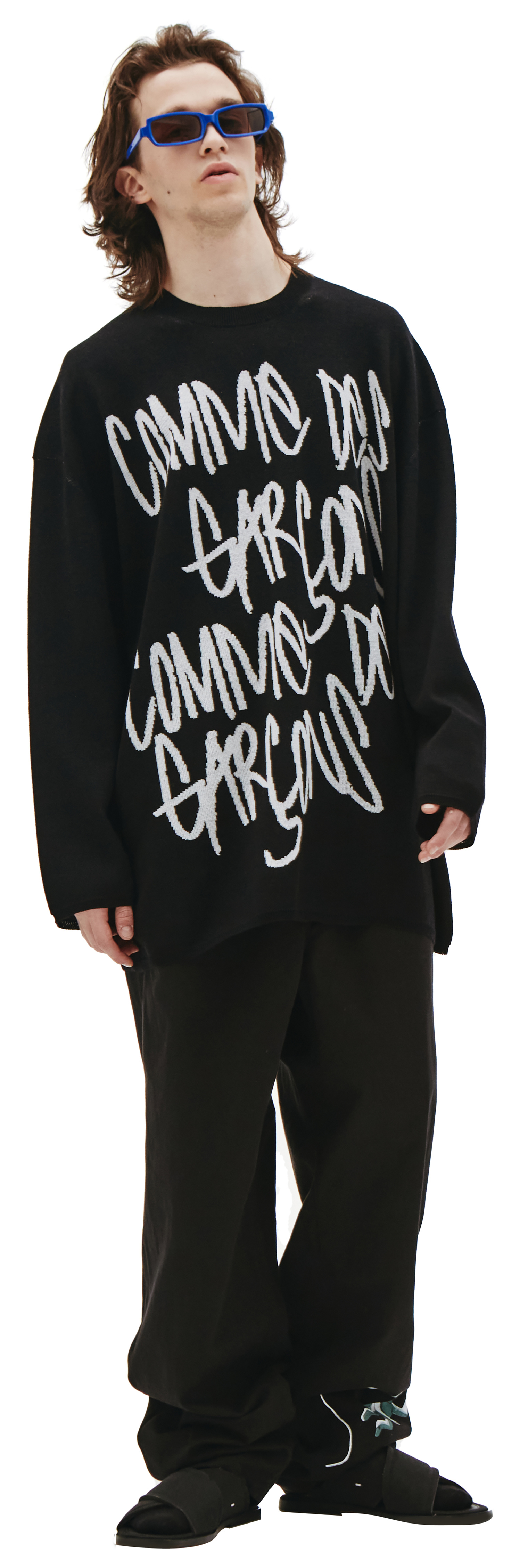 Comme des Garcons Шерстяной свитер с контрастным логотипом