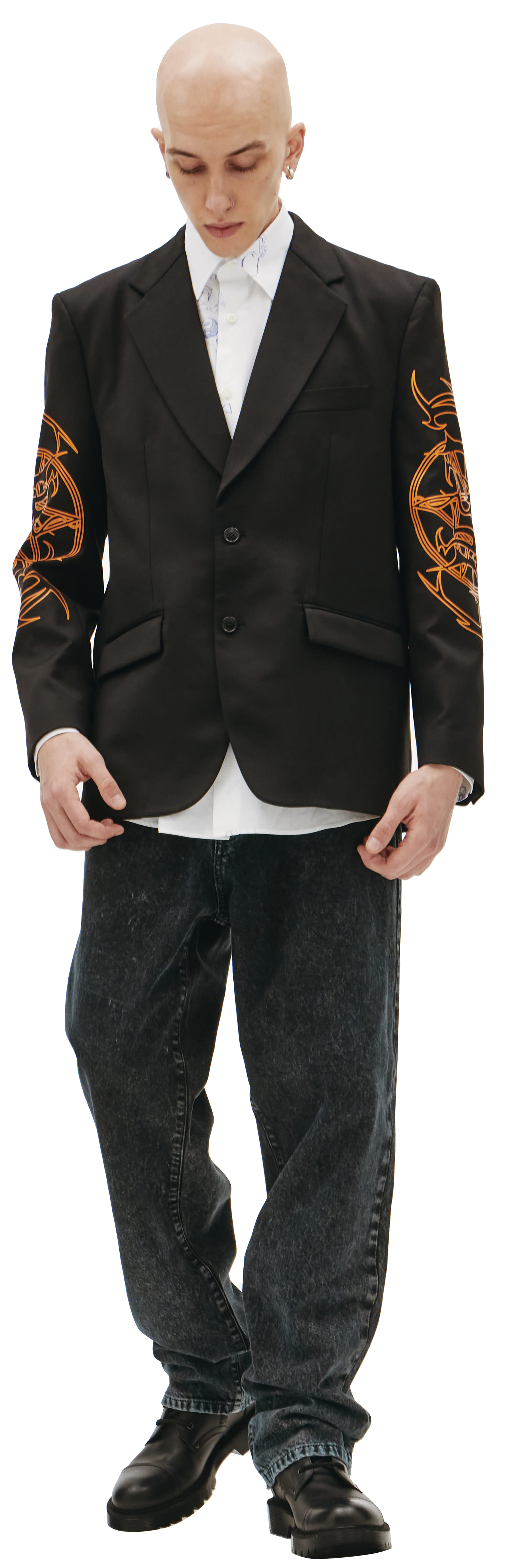 VETEMENTS Оверсайз жакет с принтами Trible