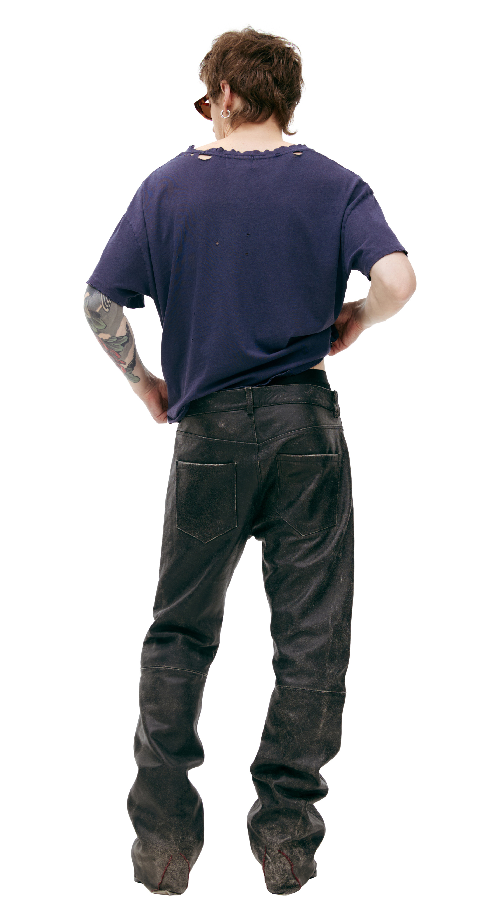 Enfants Riches Déprimés Кожаные брюки с прострочкой