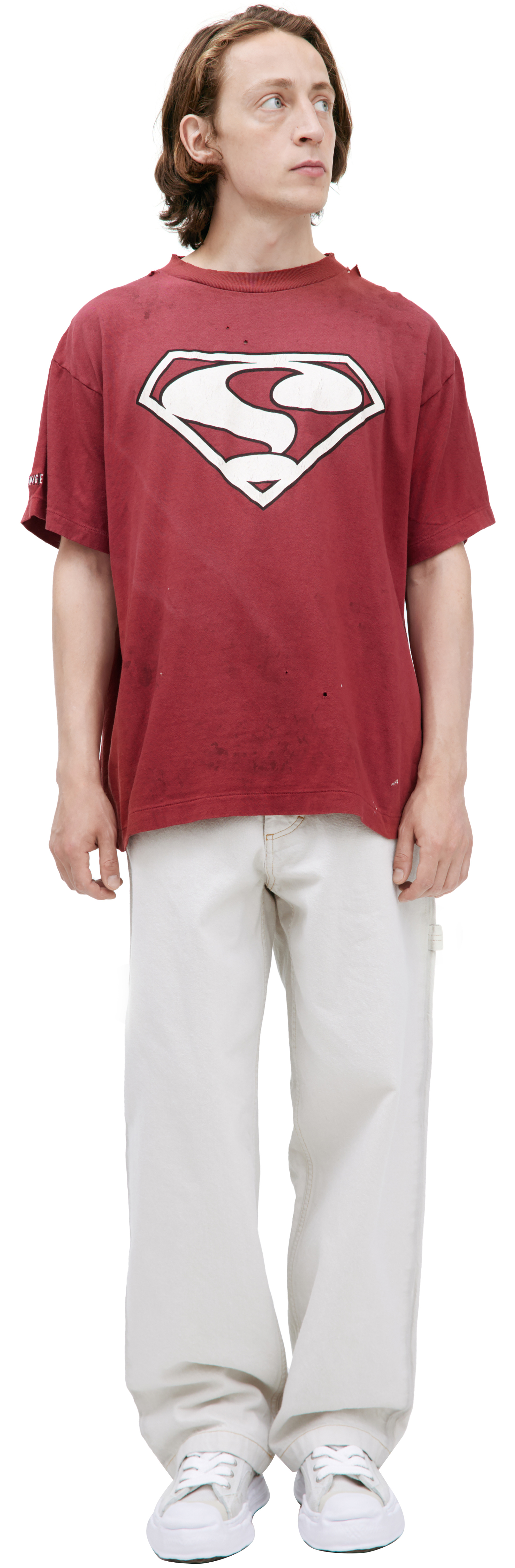 Saint Mxxxxxx Красная футболка с принтом