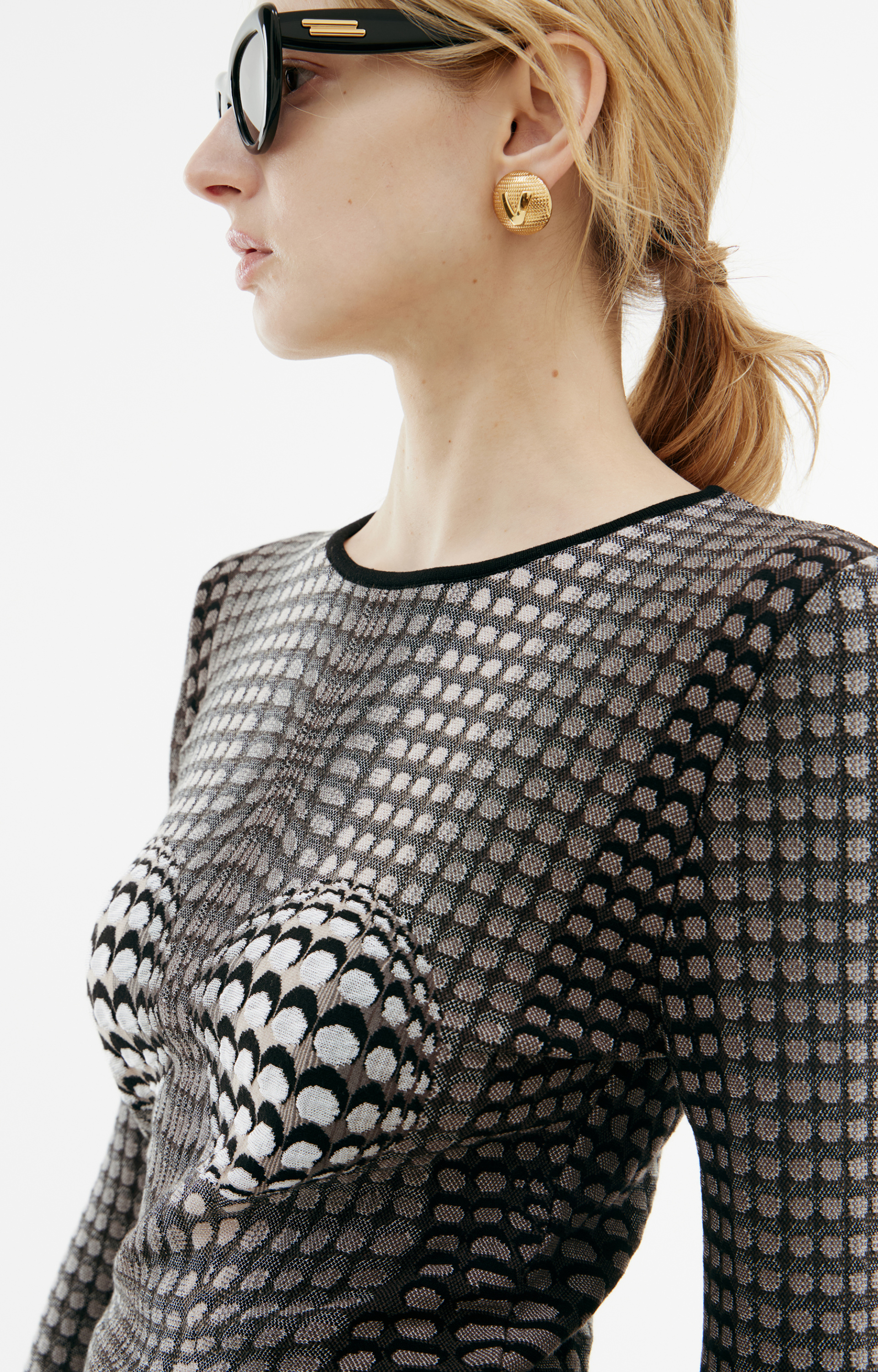 MARINE SERRE Свитер с монопринтом