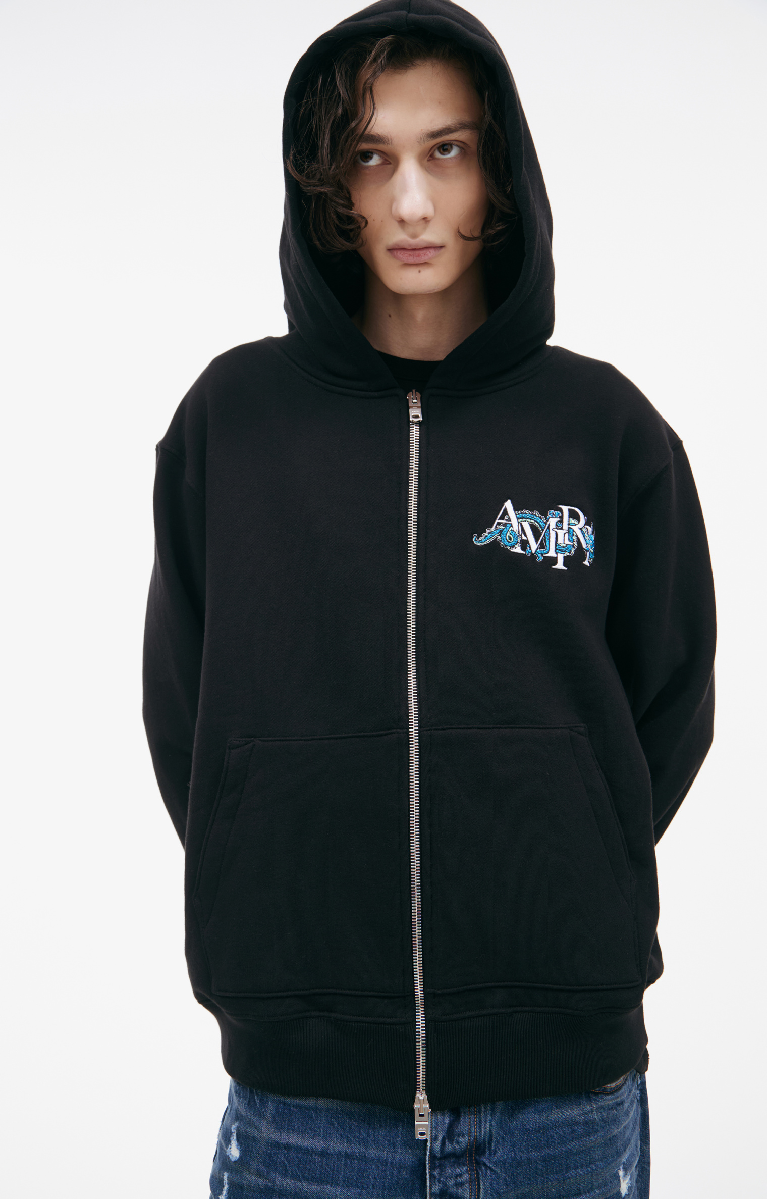 AMIRI Черное худи на молнии