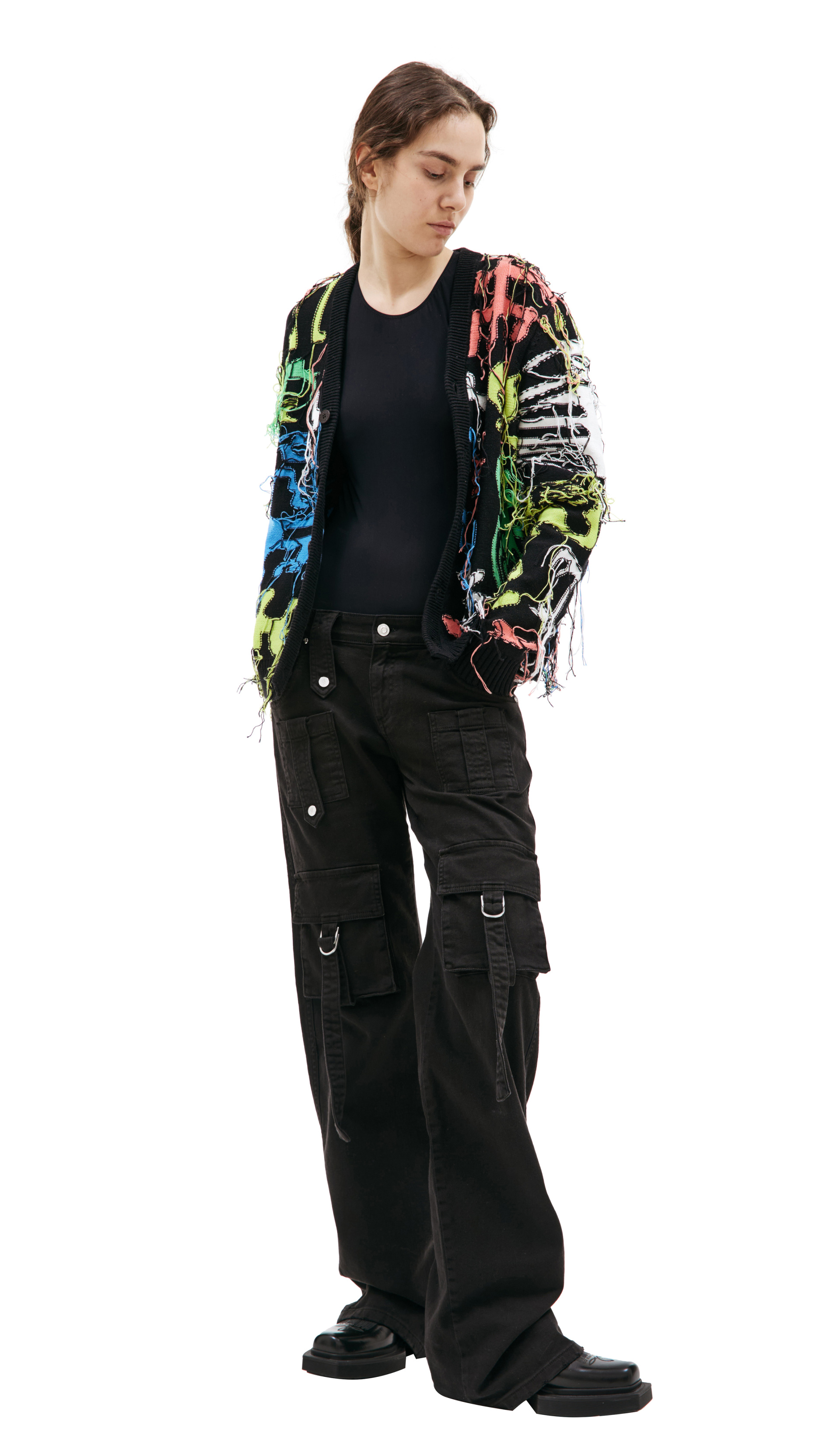 CHARLES JEFFREY LOVERBOY Вязаный кардиган с вышивкой интарсия