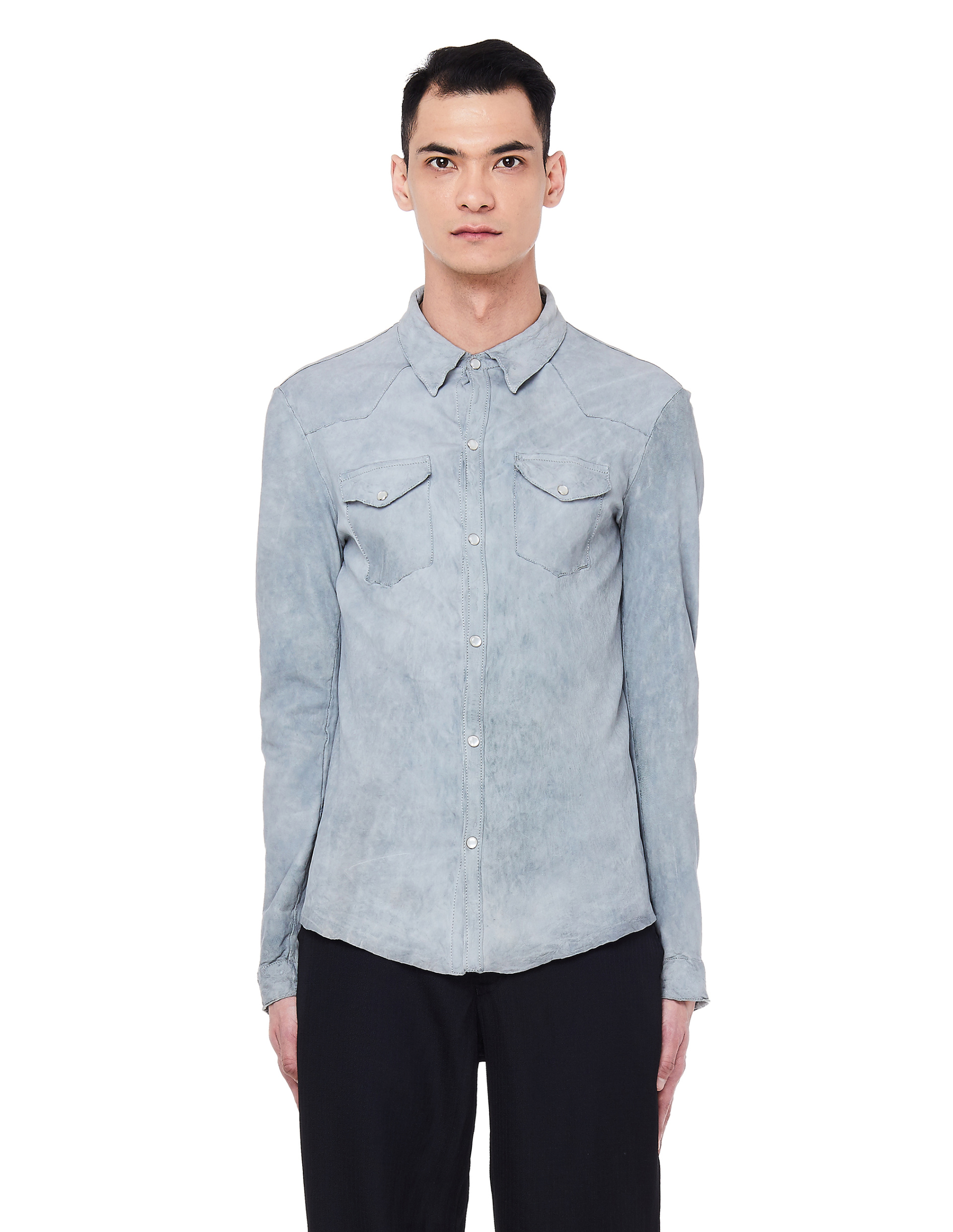 Salvatore Santoro Кожаная куртка-рубашка на кнопках